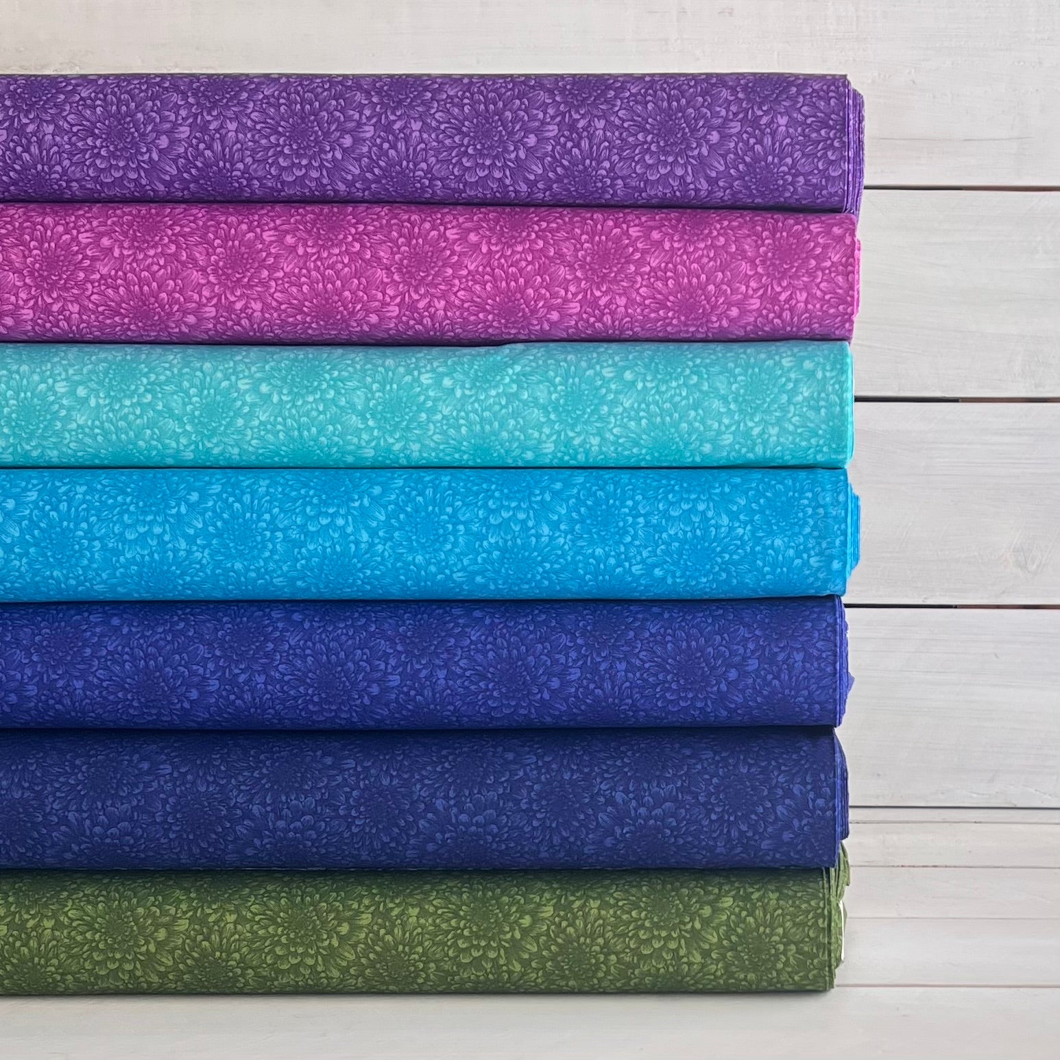Dahlia Floral Collection - Red, Green, Purple