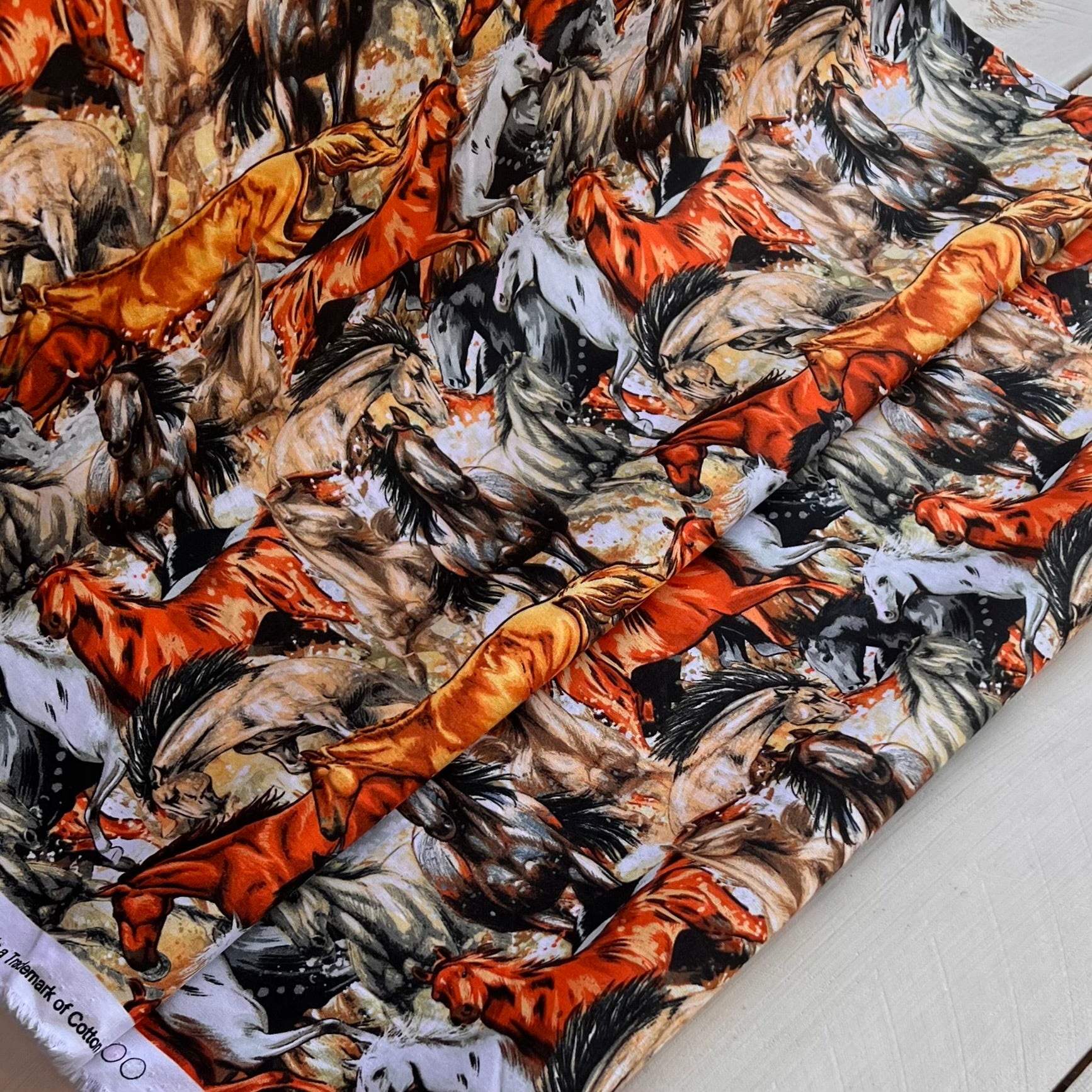 Horse Stampeded Fabric