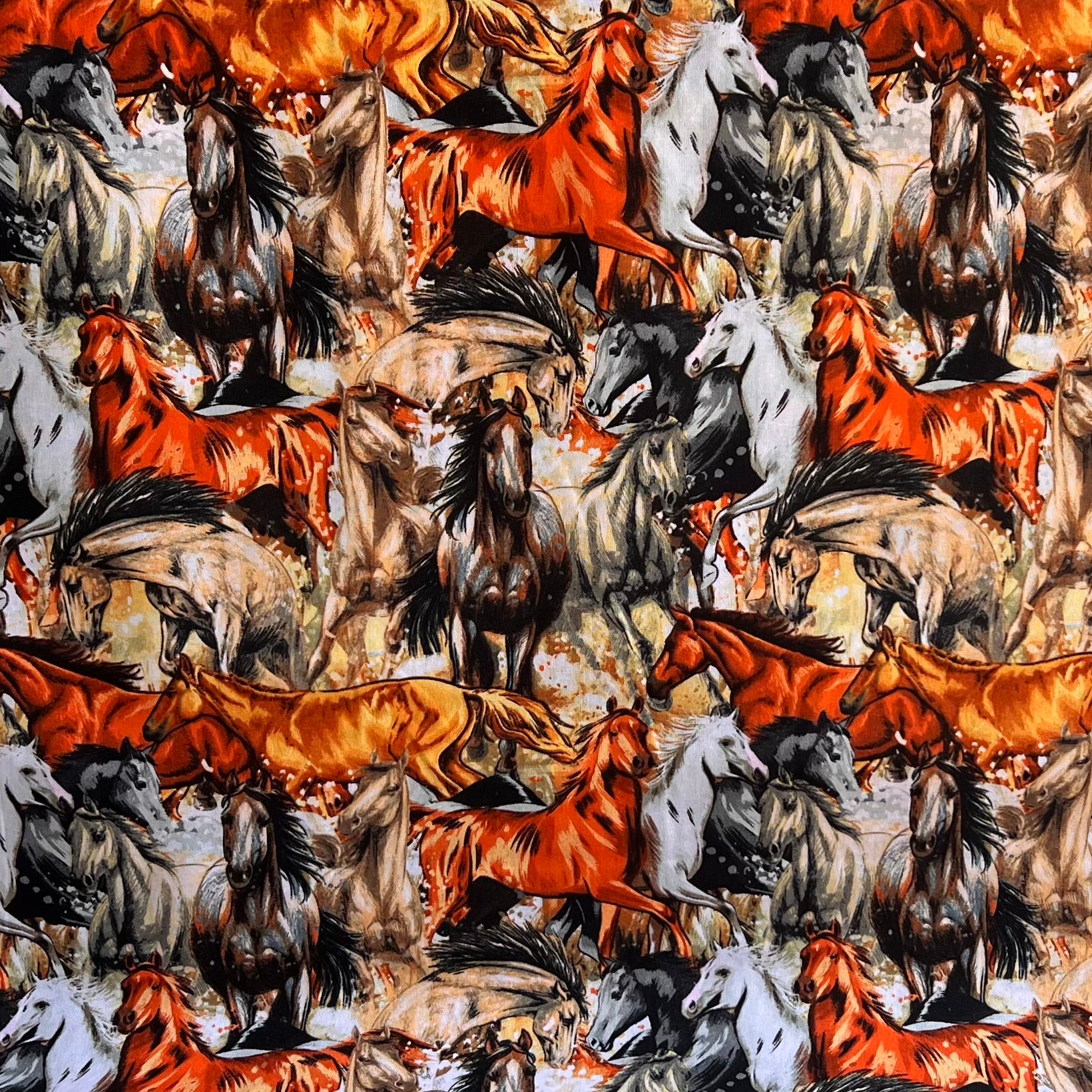 Horse Stampeded Fabric