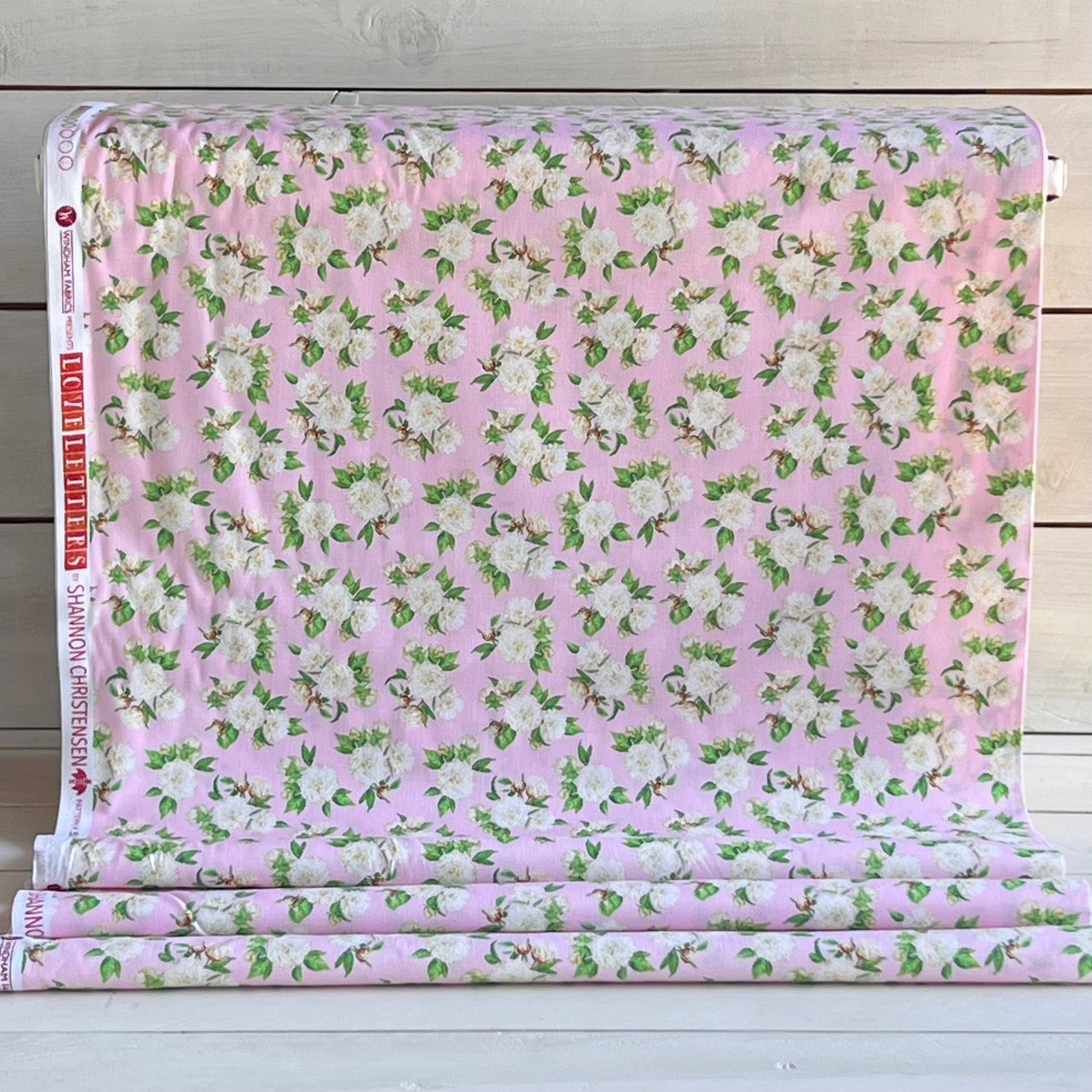 Love Letters Rose Fabric Pink by Windham Fabrics