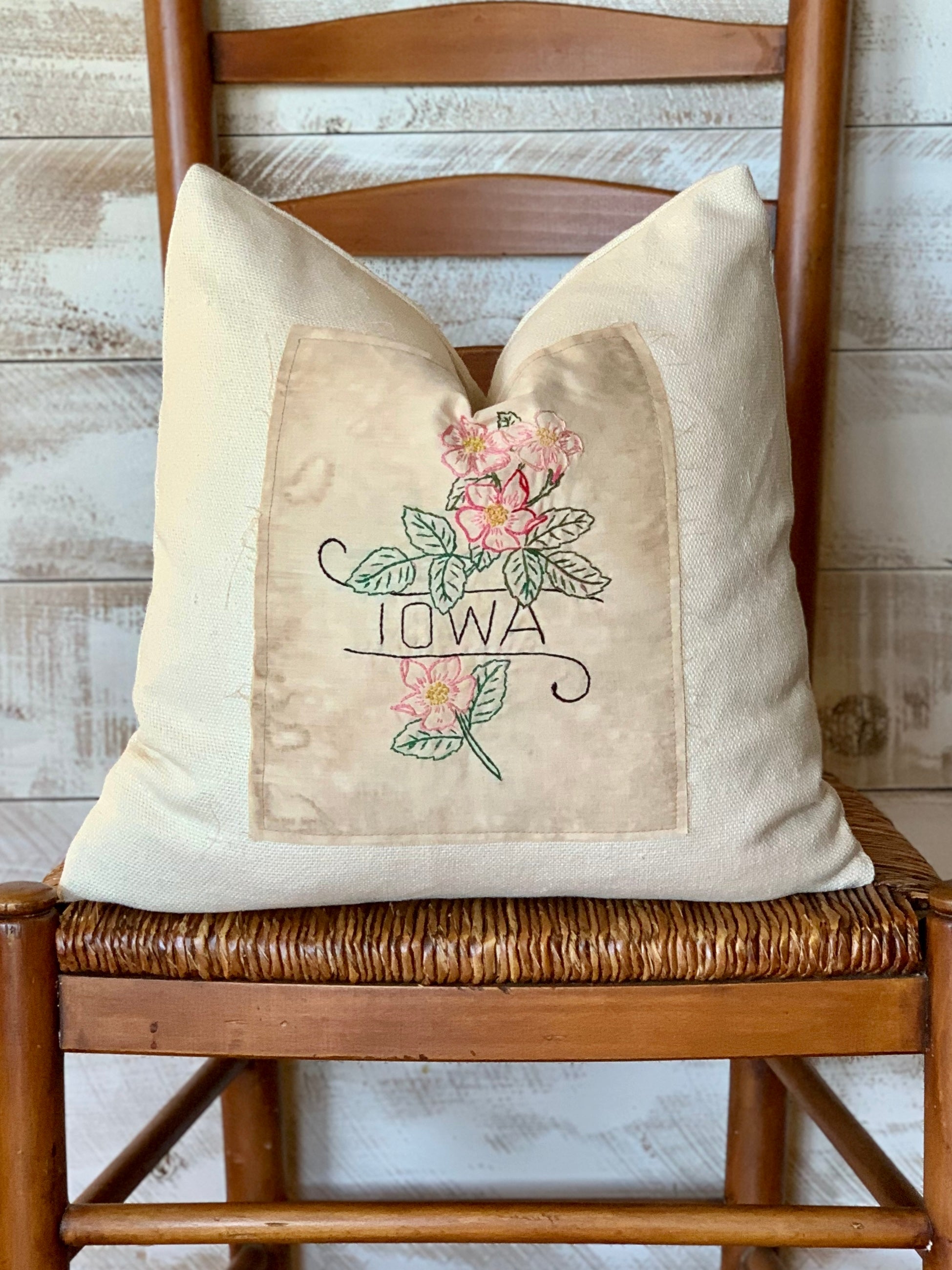 Iowa State Pillow - Embroidered