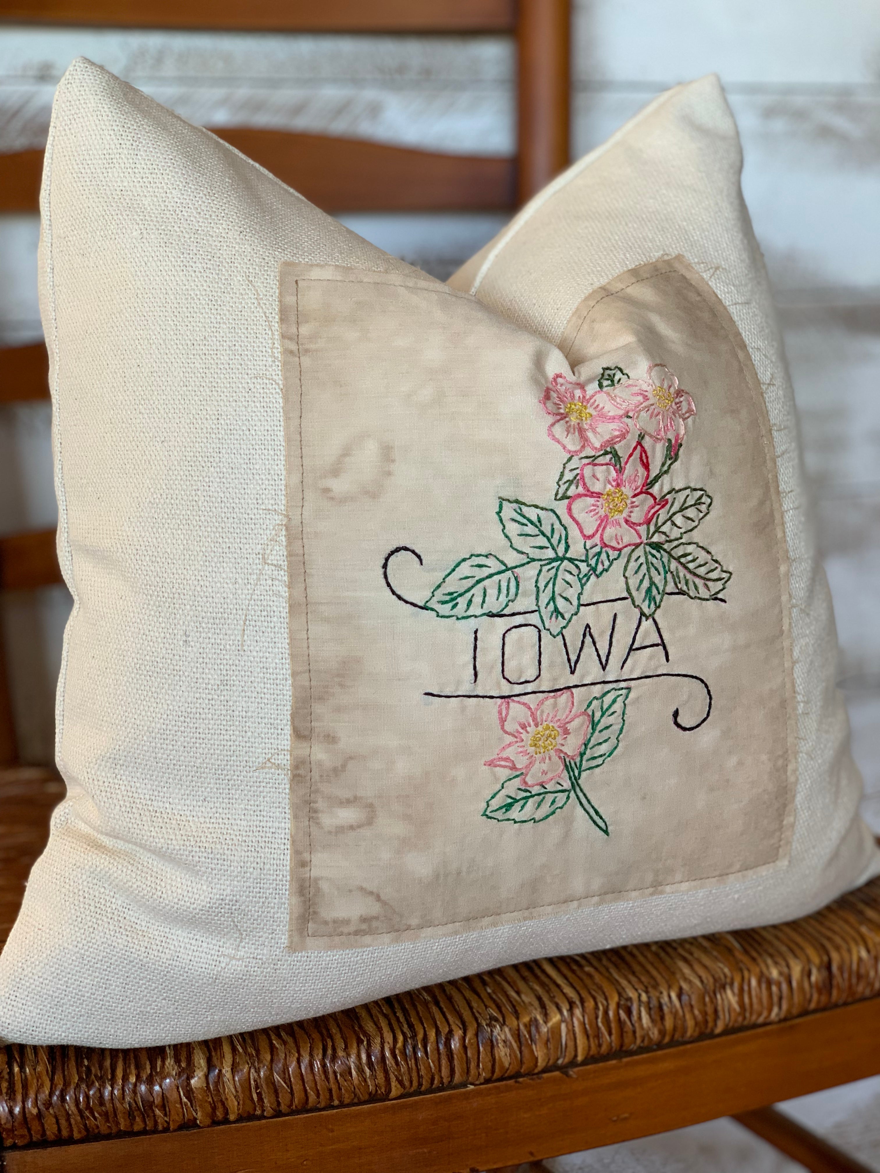 Iowa State Pillow - Embroidered