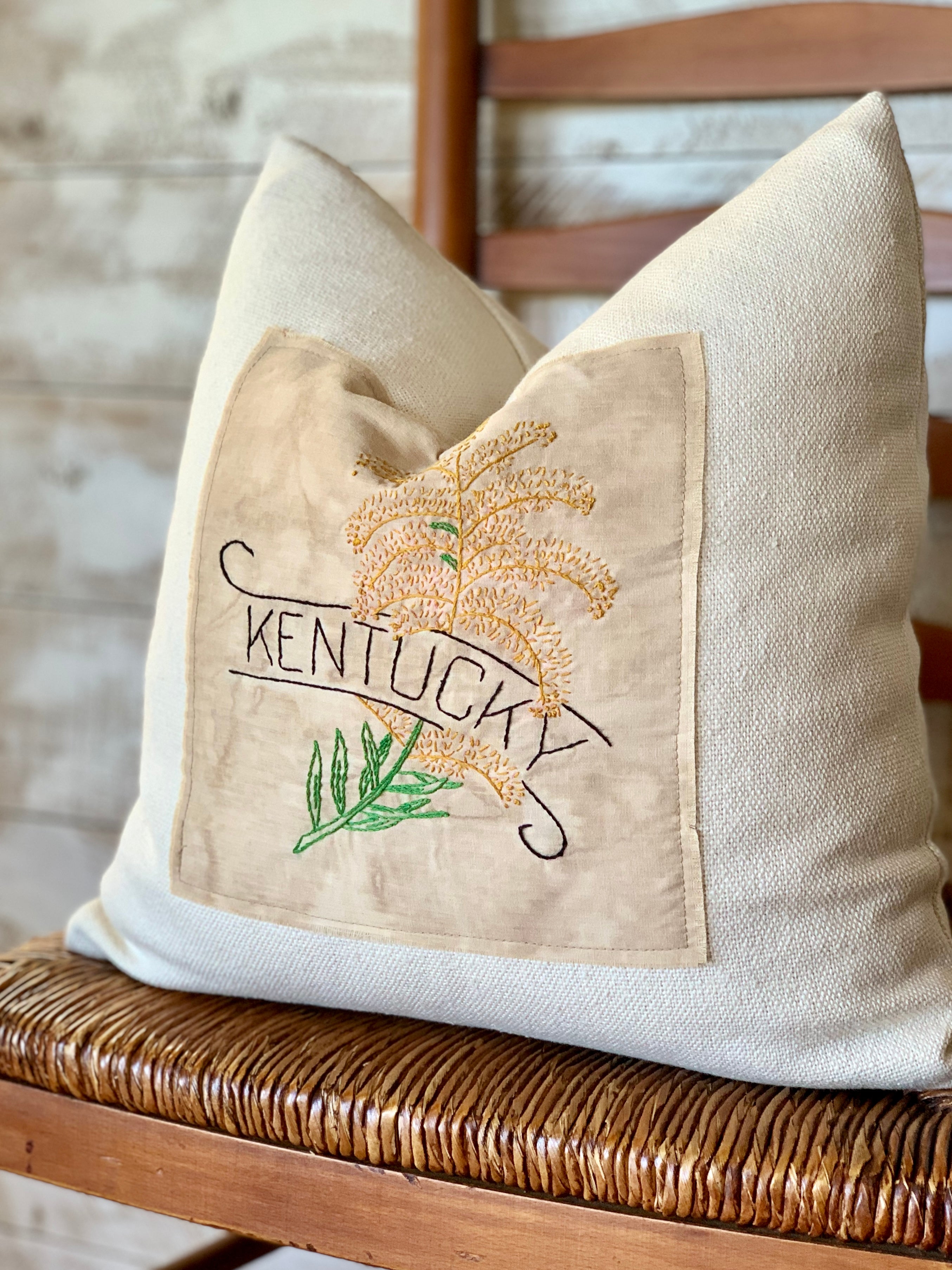 Kentucky State Pillow - Embroidered