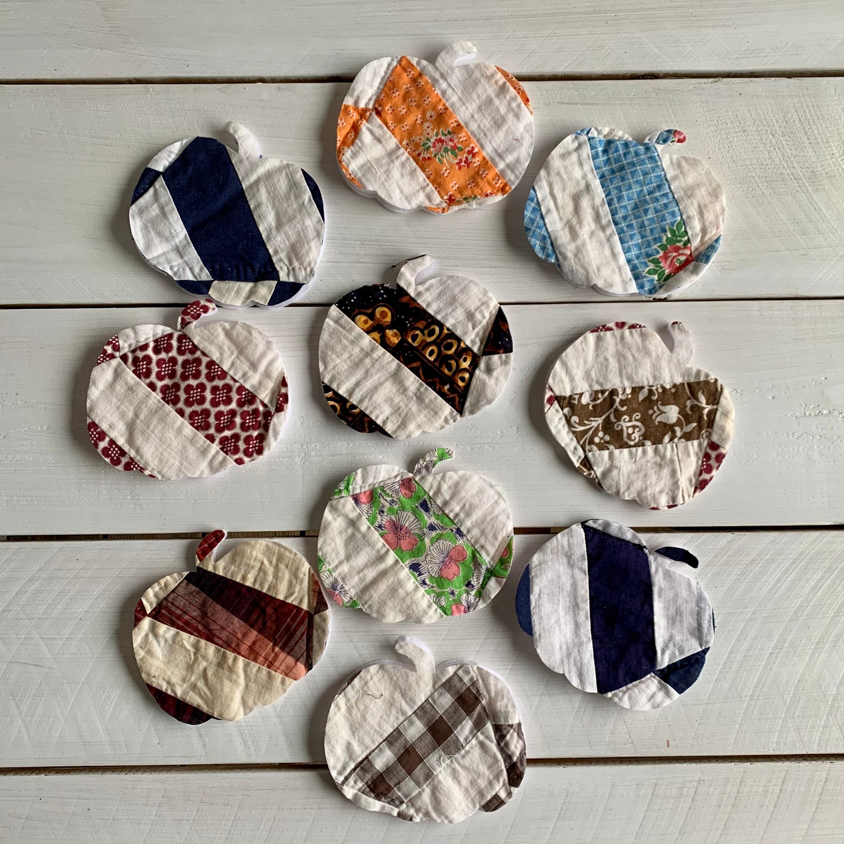 Pumpkin Die Cuts from Vintage Cutter Quilt - Set of 10