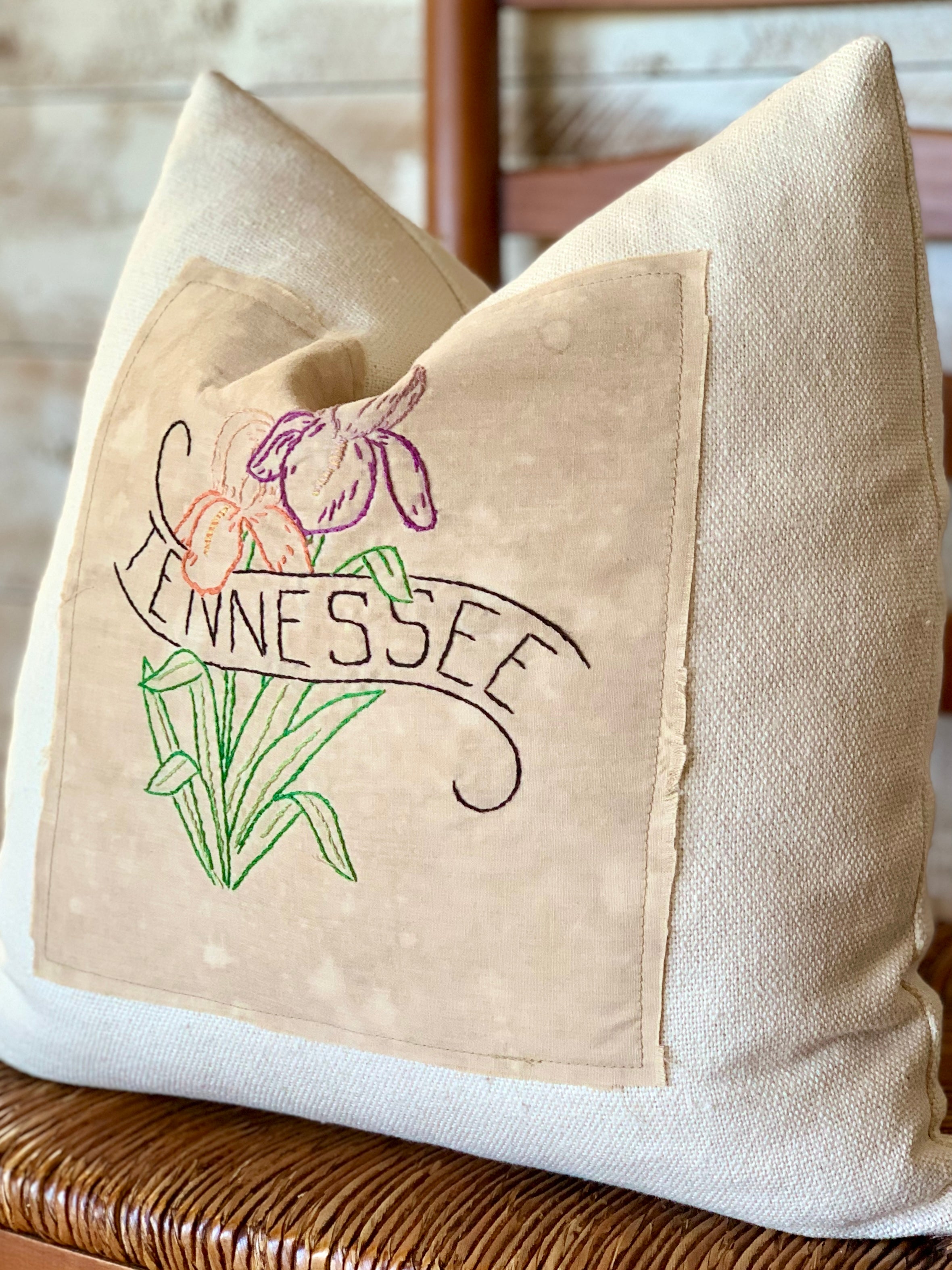 Tennessee State Pillow - Embroidered