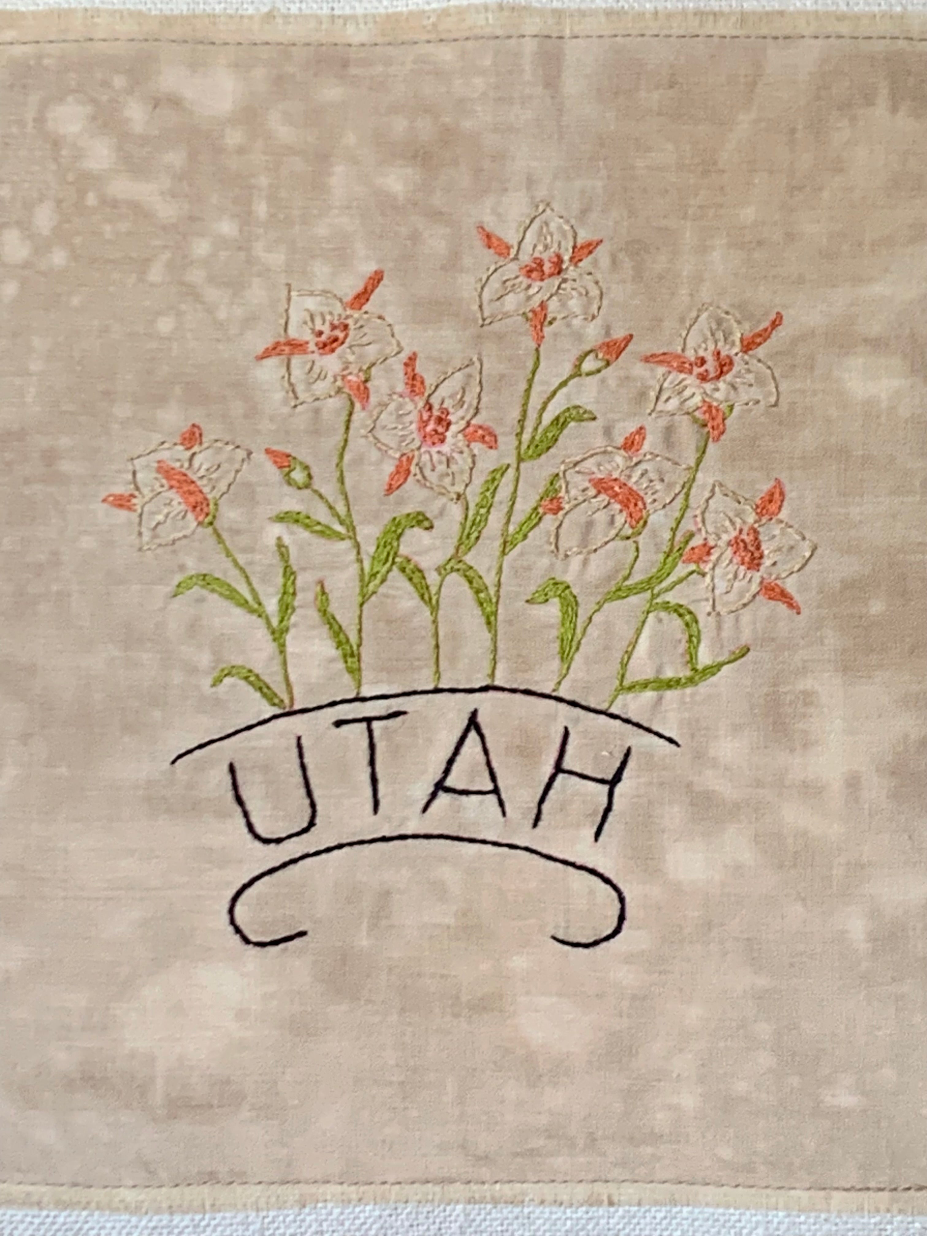 Utah State Pillow - Embroidered