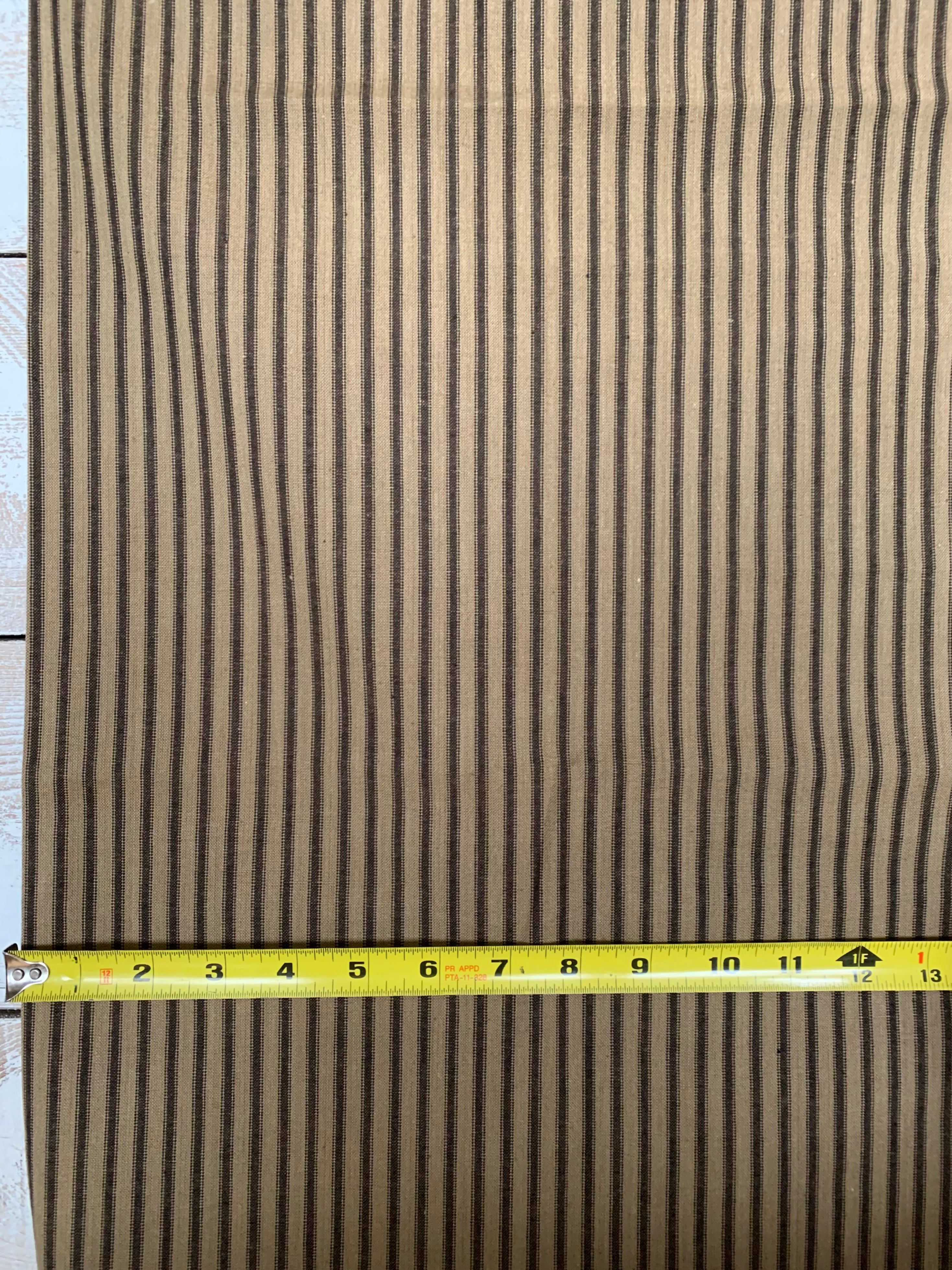 Beige and Soft Black Stripe 26 - Homespun Fabric