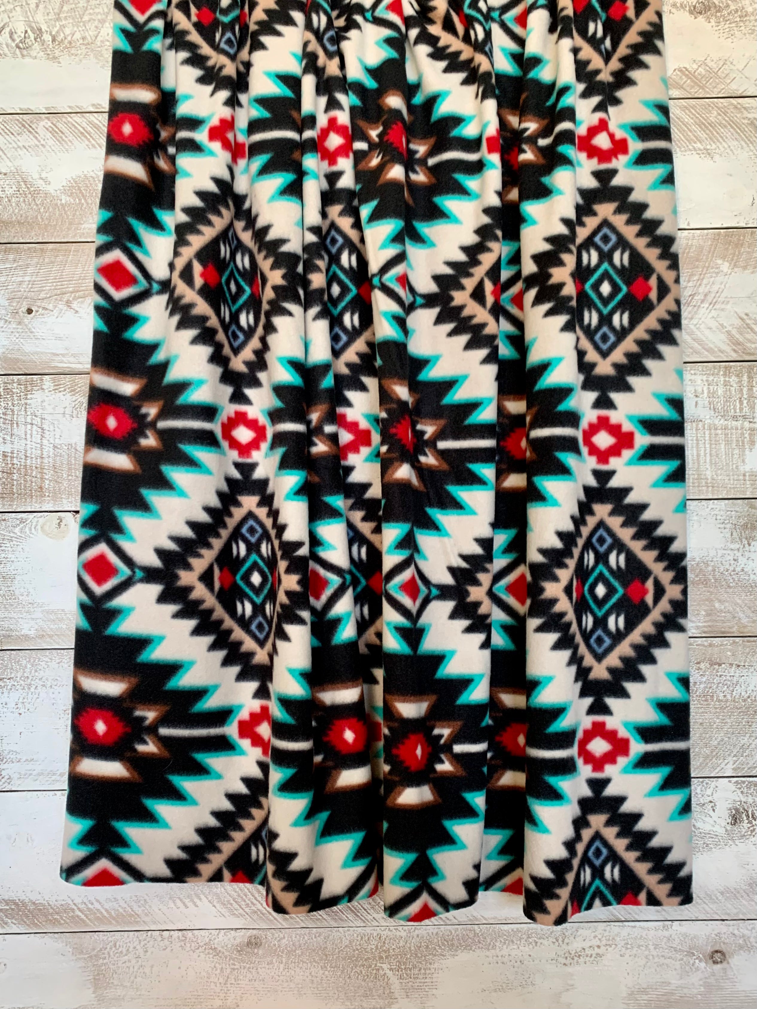 Tribal Winter Fleece - Shadow Diamond Turquoise - 36500-1