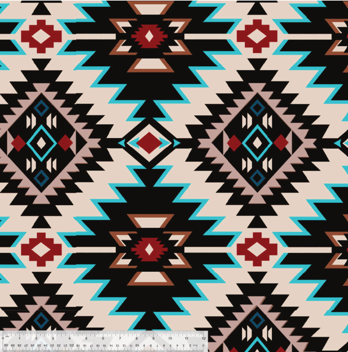 Tribal Winter Fleece - Shadow Diamond Turquoise - 36500-1