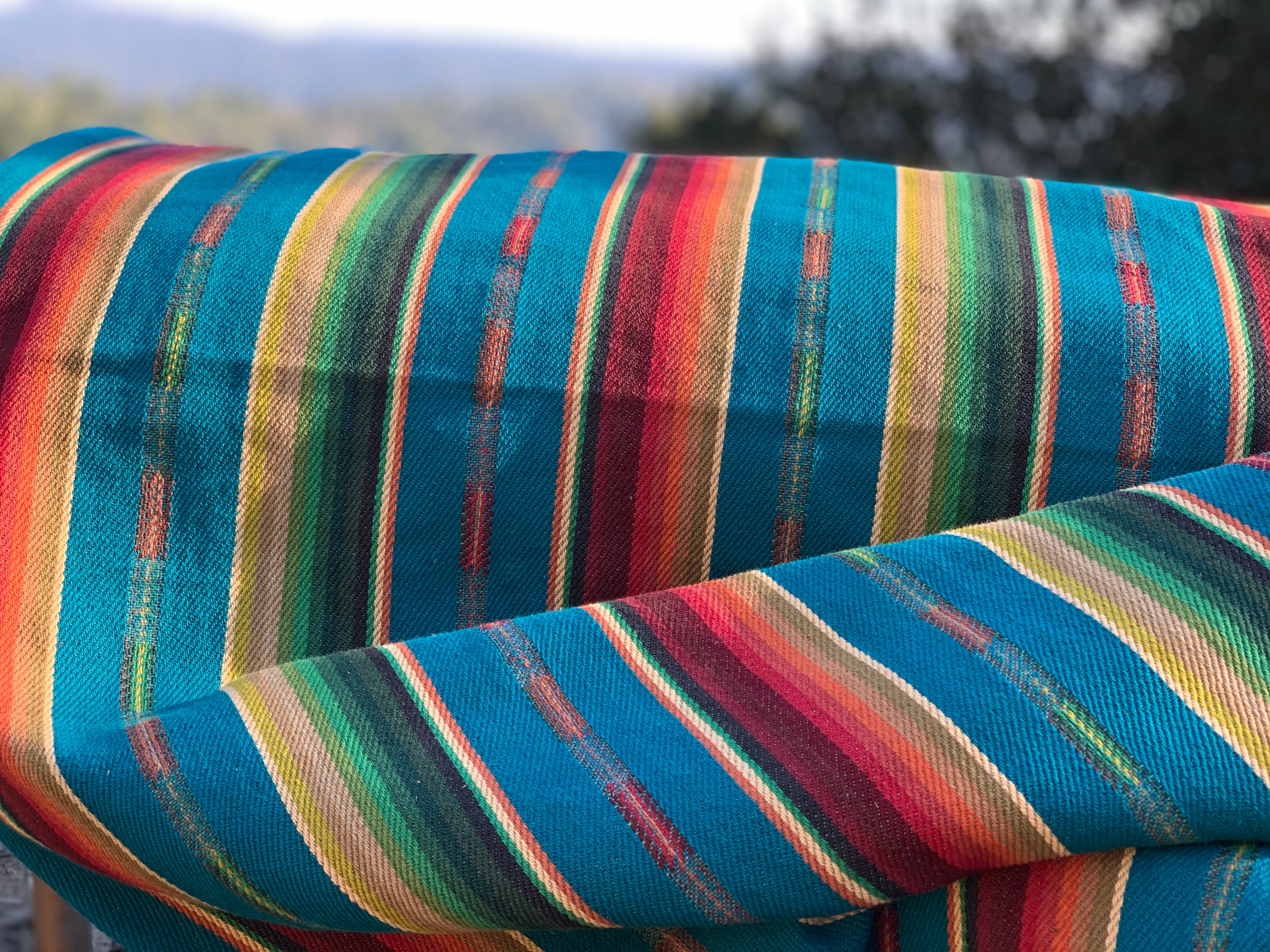 Santa Fe Collection - Serape Saddle Blanket Style Fabric - Blue