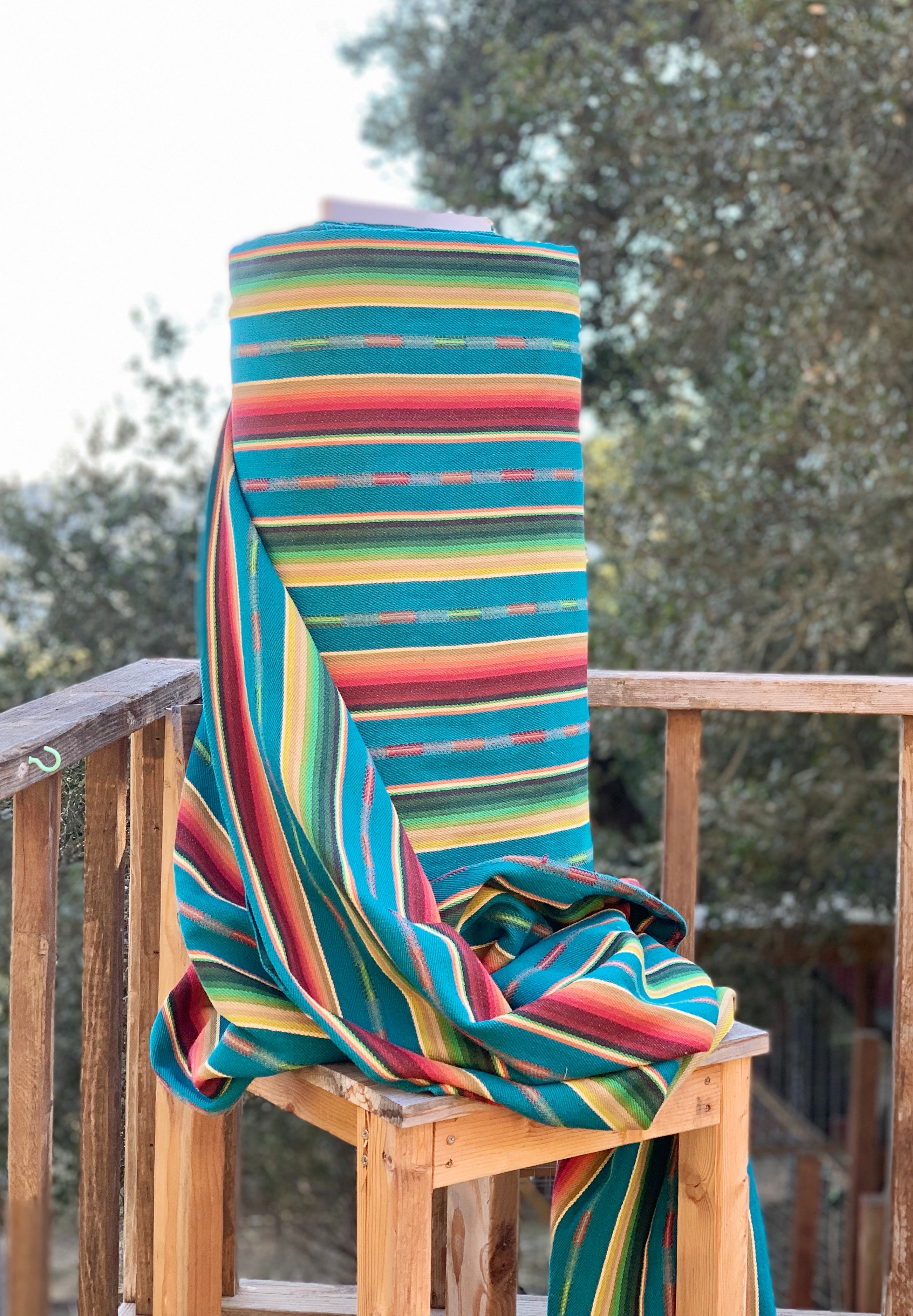 Santa Fe Collection - Serape Saddle Blanket Style Fabric - Blue