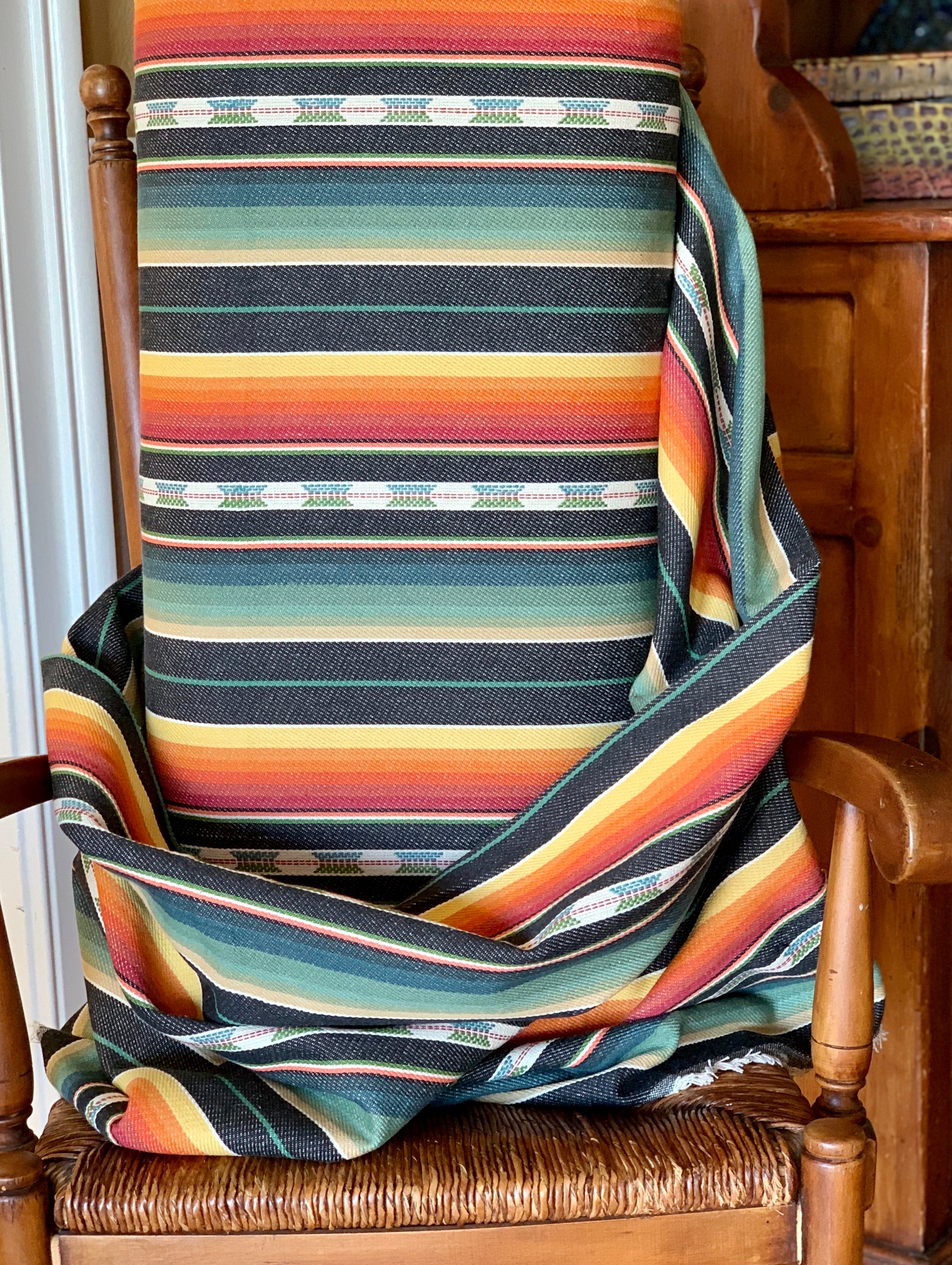 Santa Fe Collection - Serape Saddle Blanket Style Fabric - Black