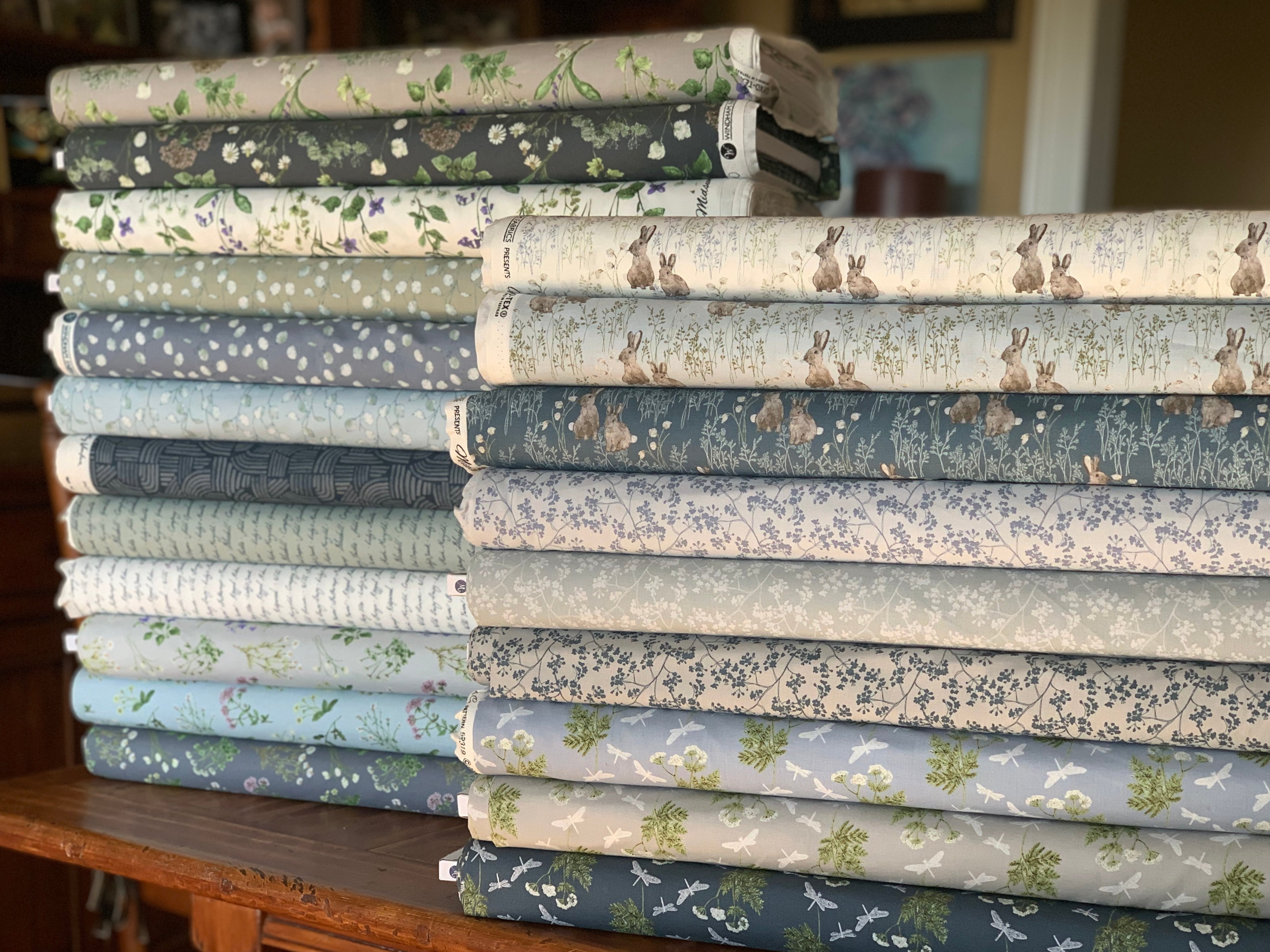 Midsummer Collection by Hackney and Co from Windham Fabrics - Floral, Rabbit, Bunny, Meadow Theme