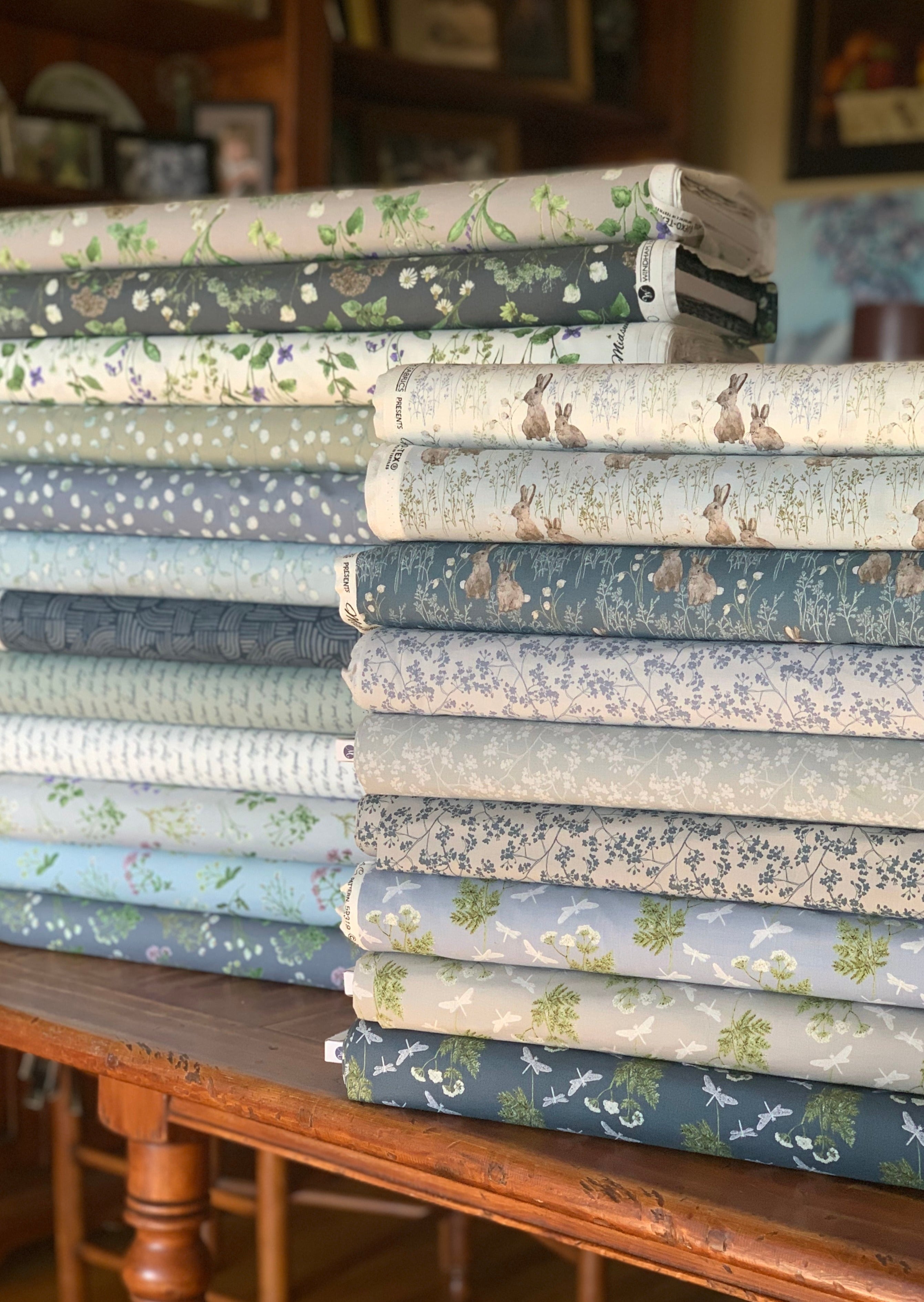 Midsummer Collection by Hackney and Co from Windham Fabrics - Floral, Rabbit, Bunny, Meadow Theme