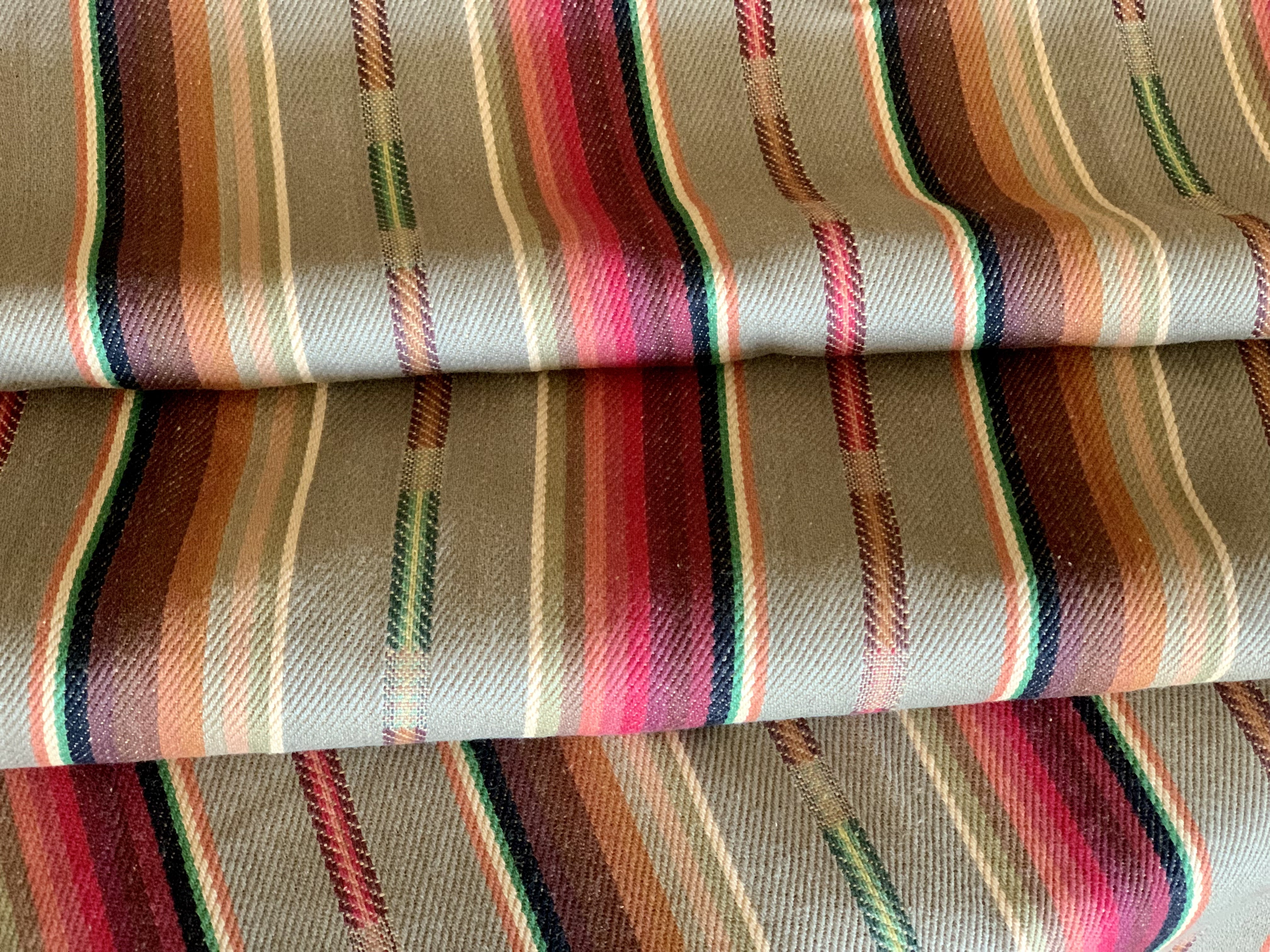 Serape Saddle Blanket Style Fabric - Tan