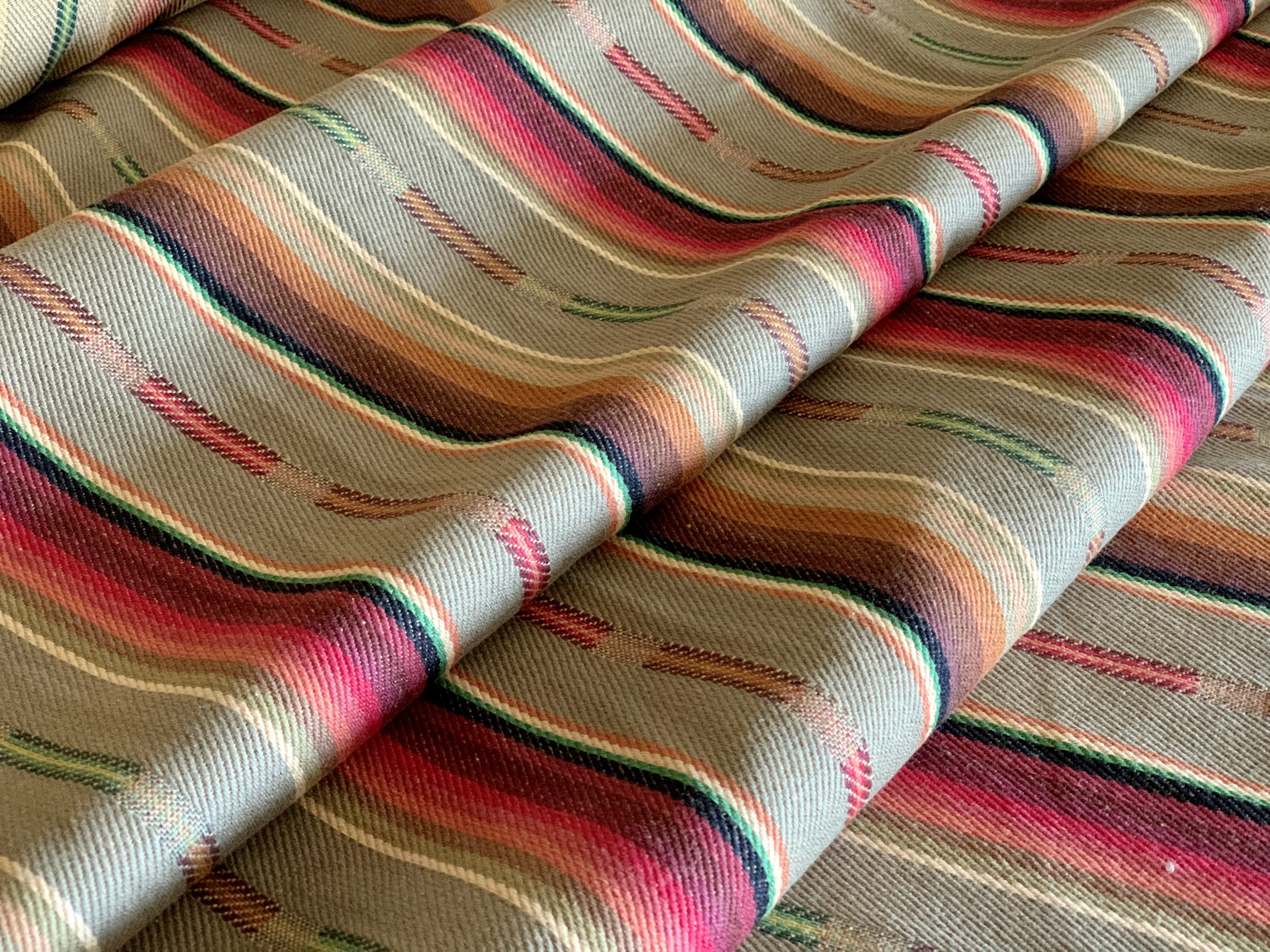 Serape Saddle Blanket Style Fabric - Tan