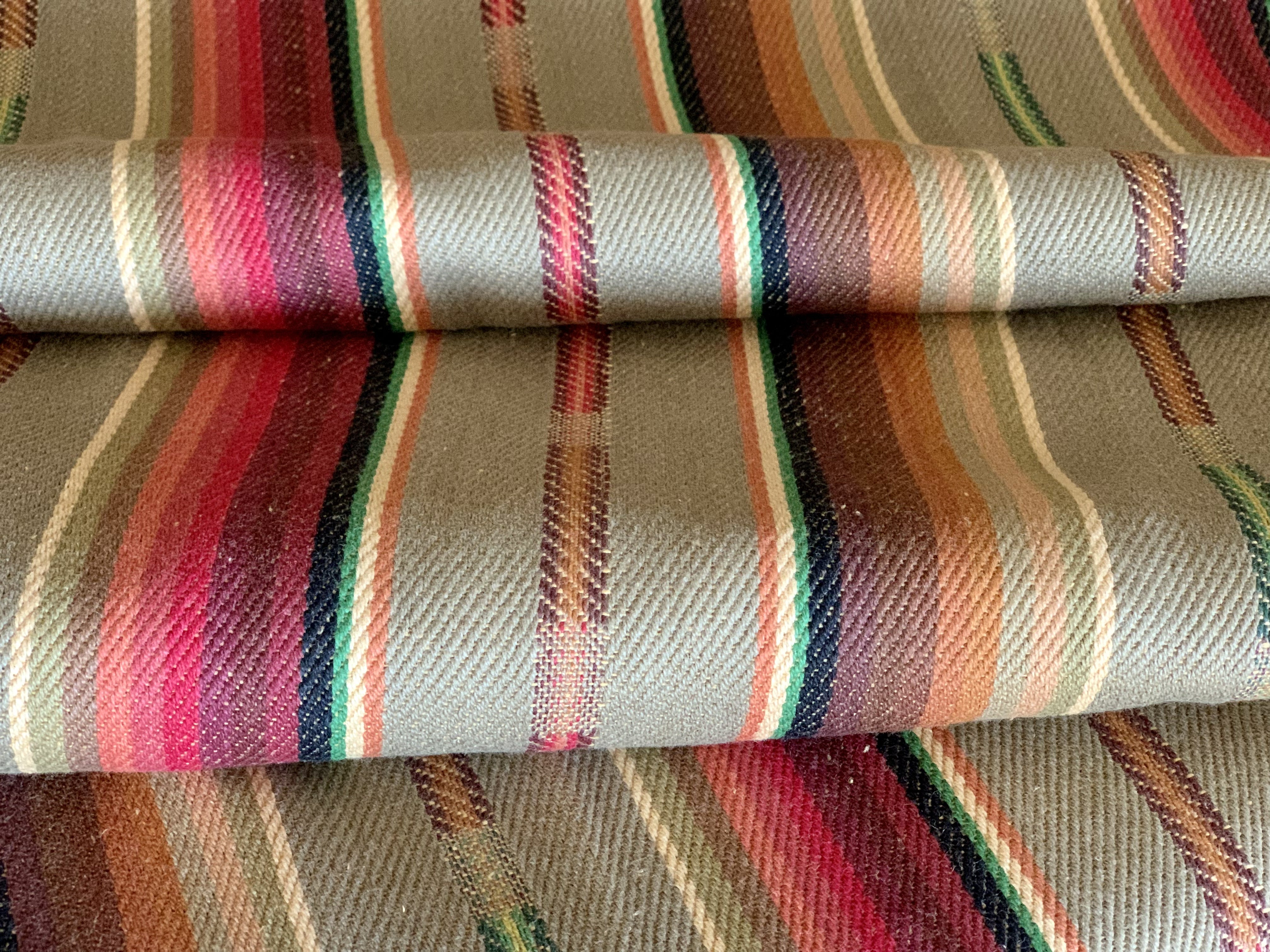 Serape Saddle Blanket Style Fabric - Tan