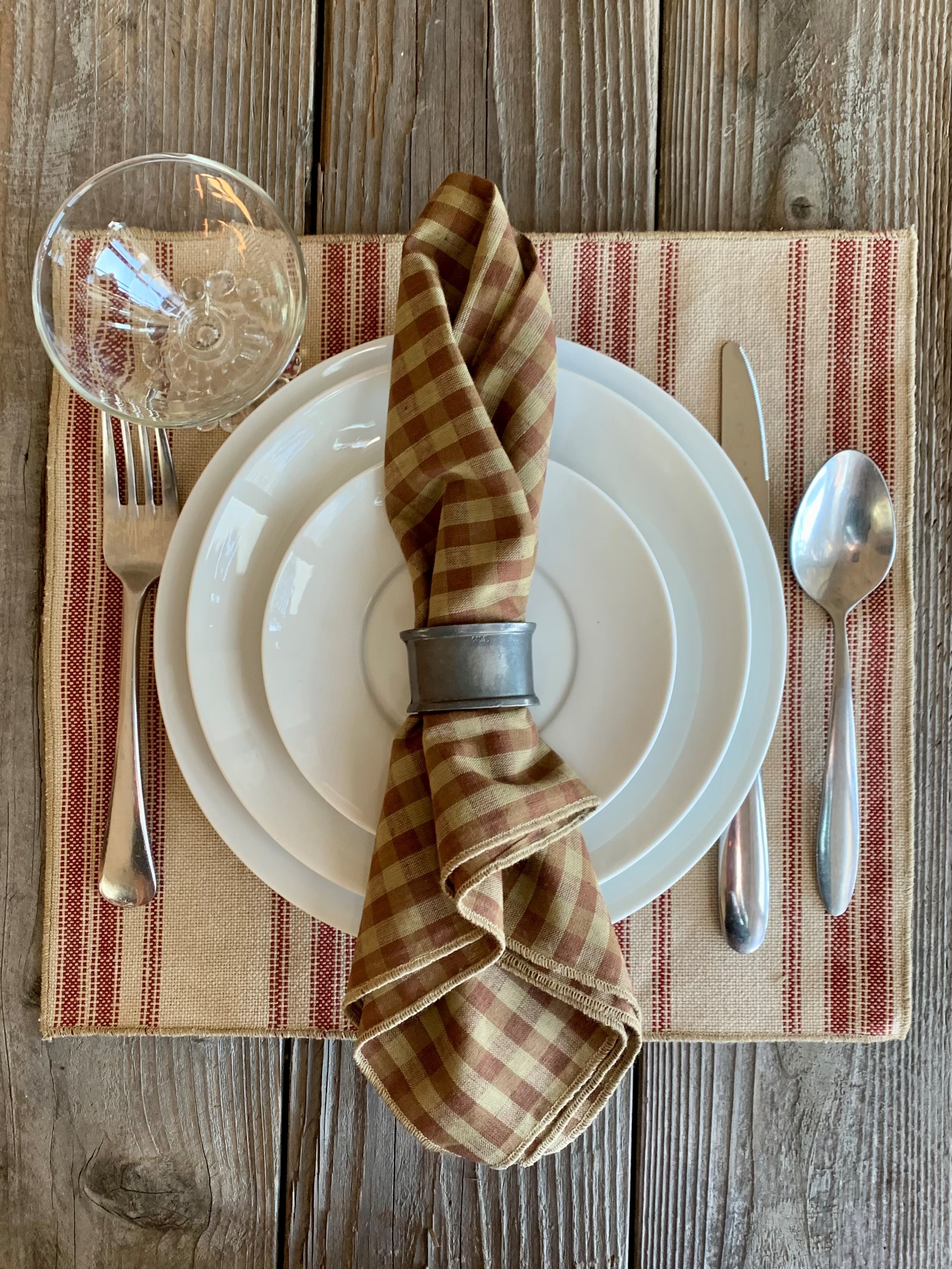 Grain Sack Placemat and Homespun Napkin