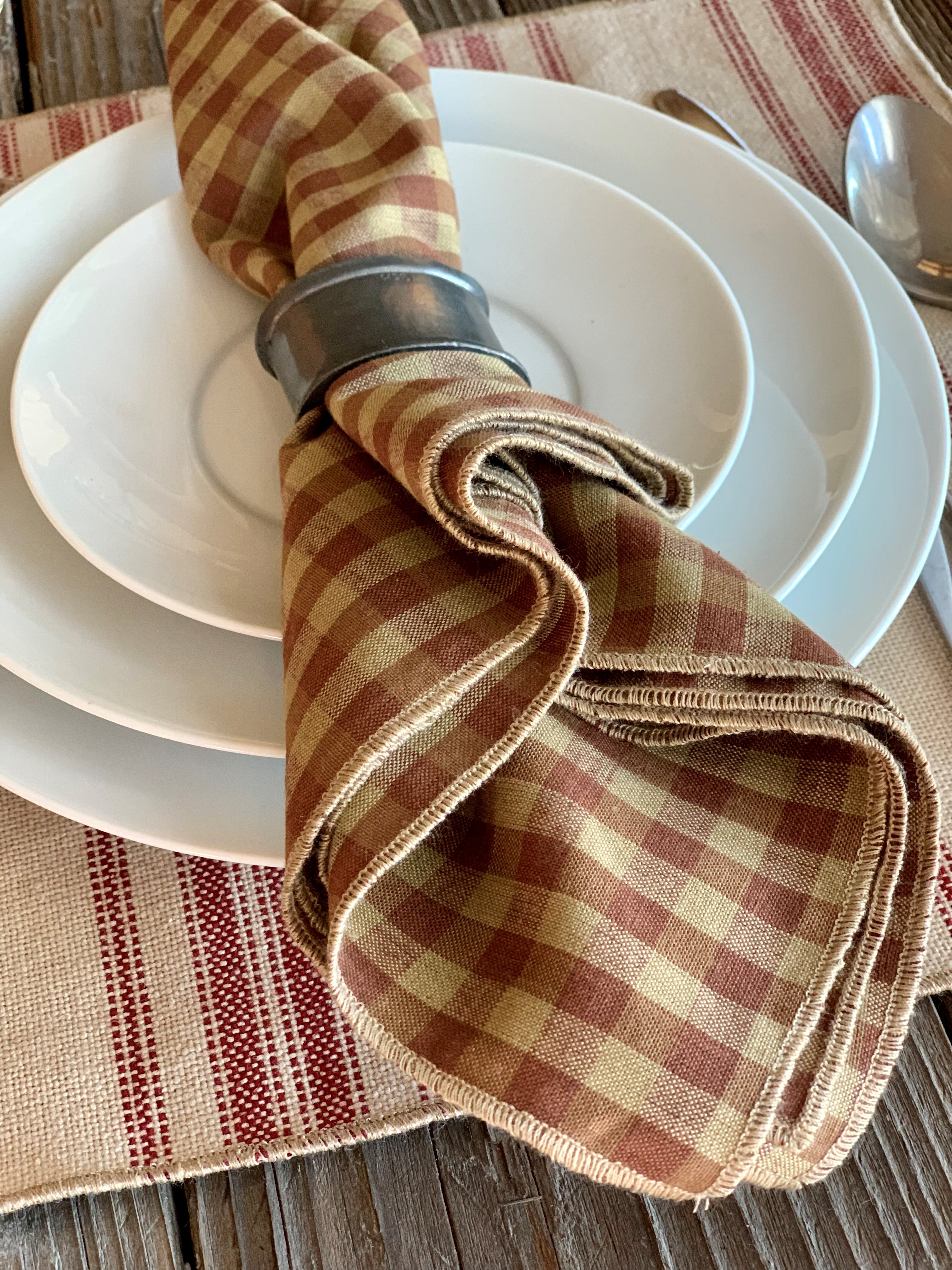 Grain Sack Placemat and Homespun Napkin