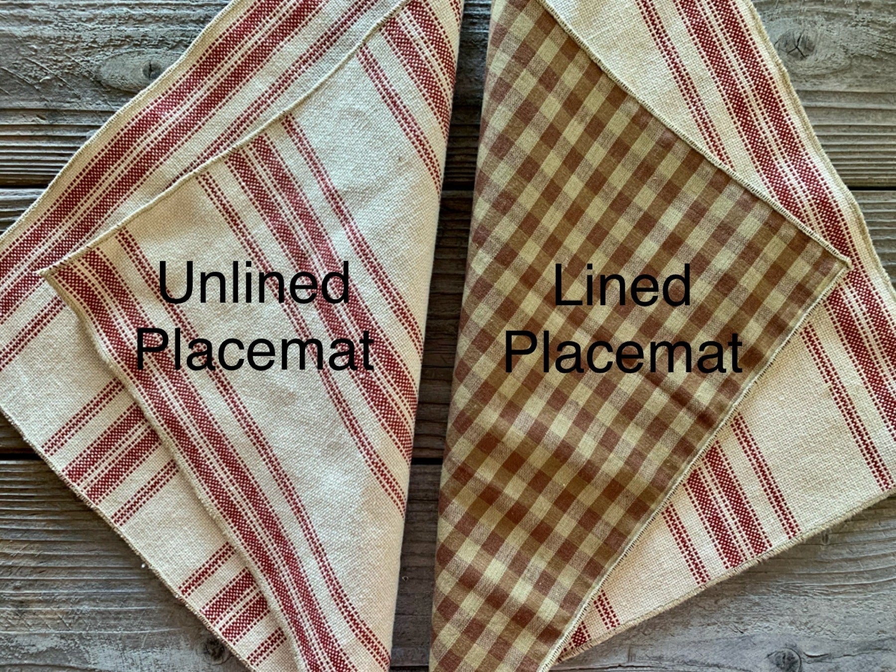 Grain Sack Placemat and Homespun Napkin