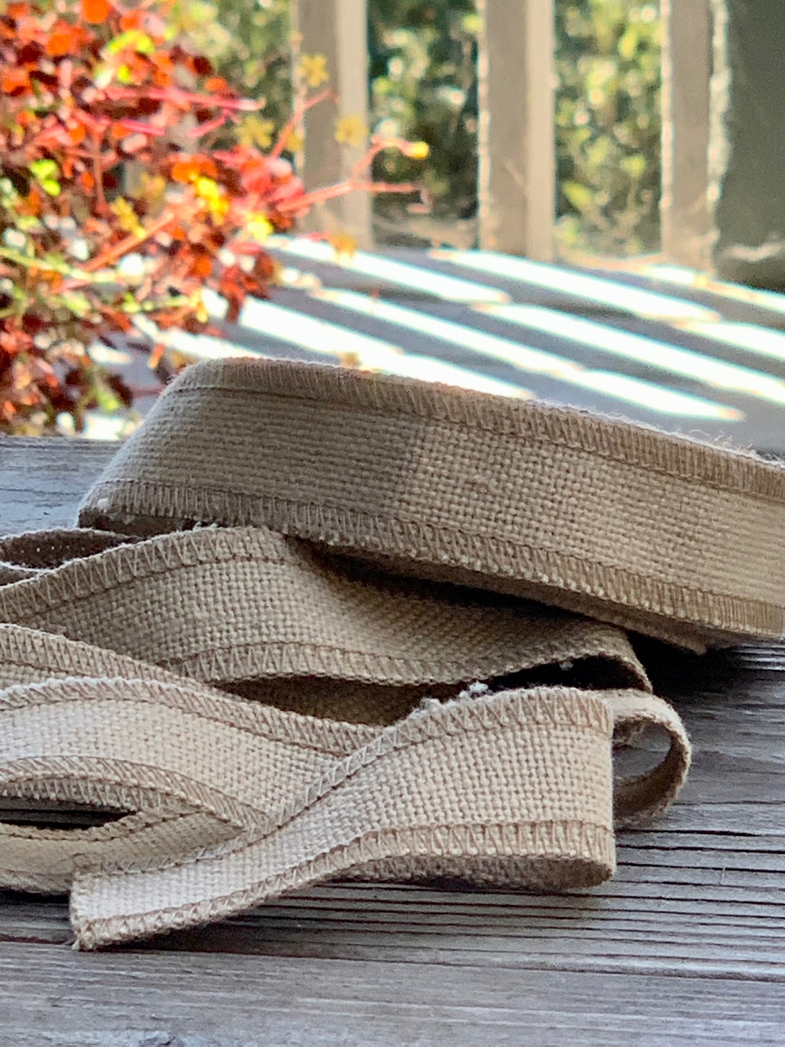 Grain Sack Ribbon - Beige - 1" Wide