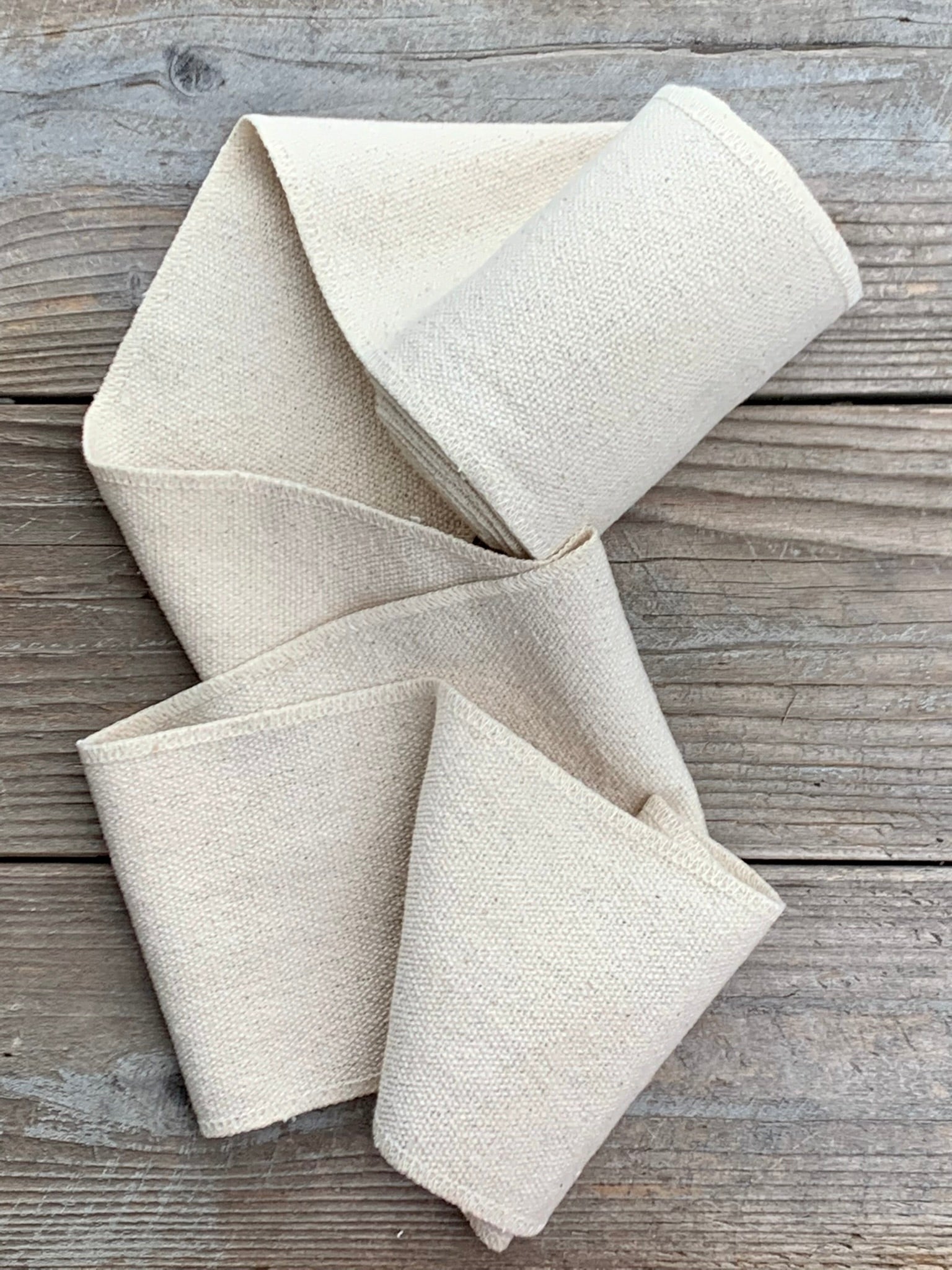 Grain Sack Ribbon - Natural Cream - 5" Wide