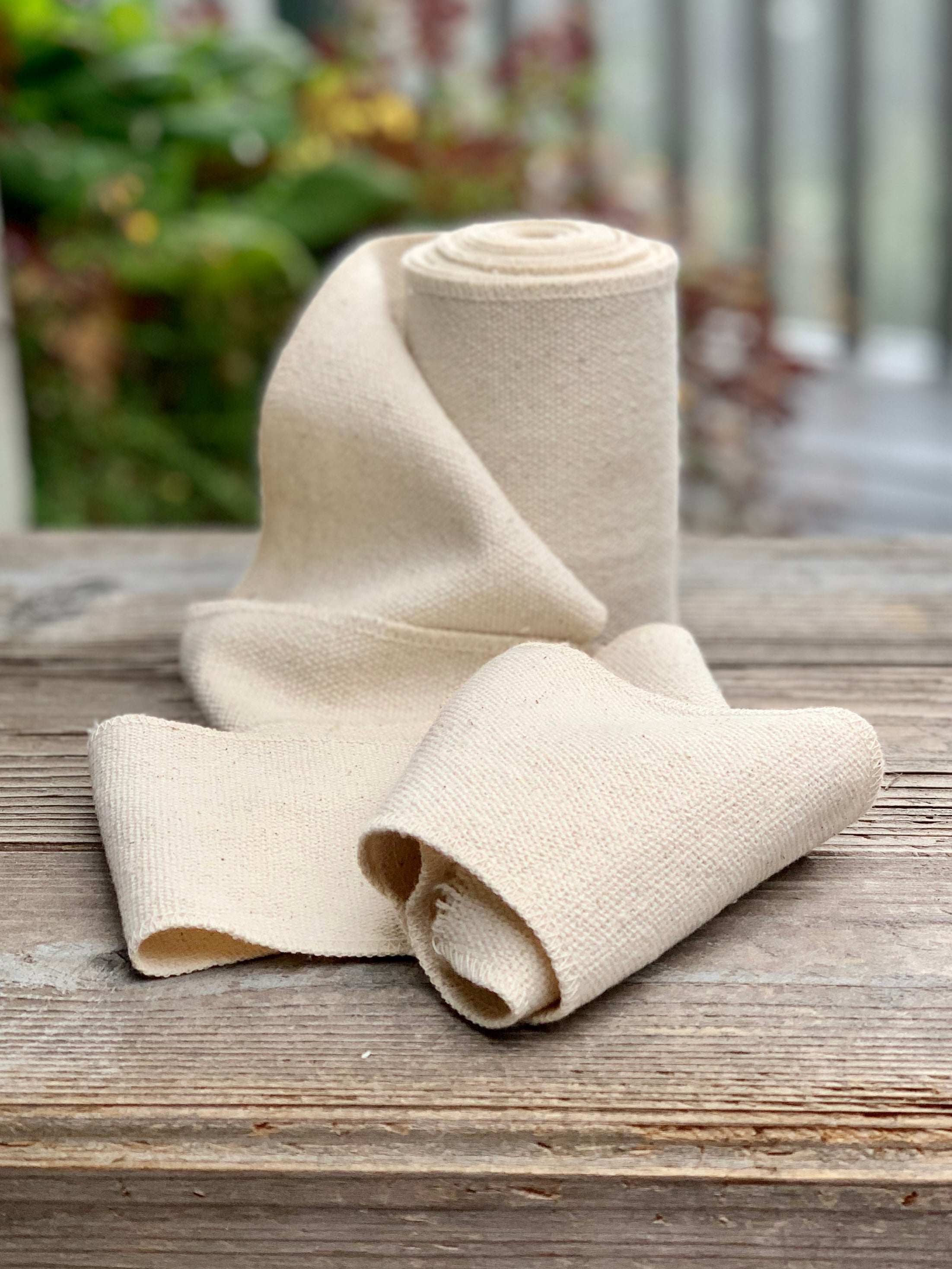 Grain Sack Ribbon - Natural Cream - 5" Wide