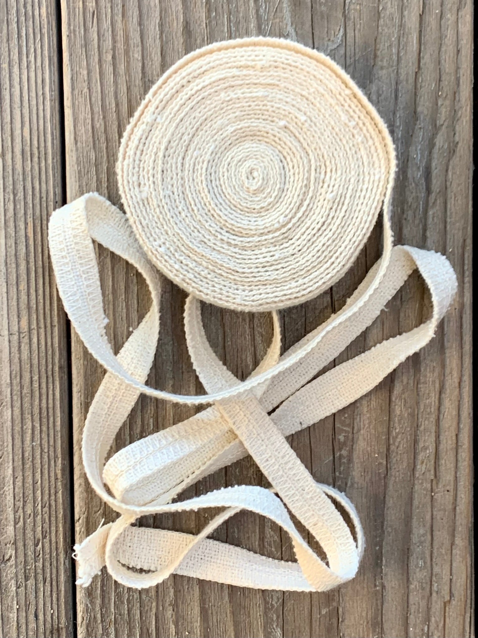 Grain Sack Ribbon - Natural Cream - 1/2" Wide