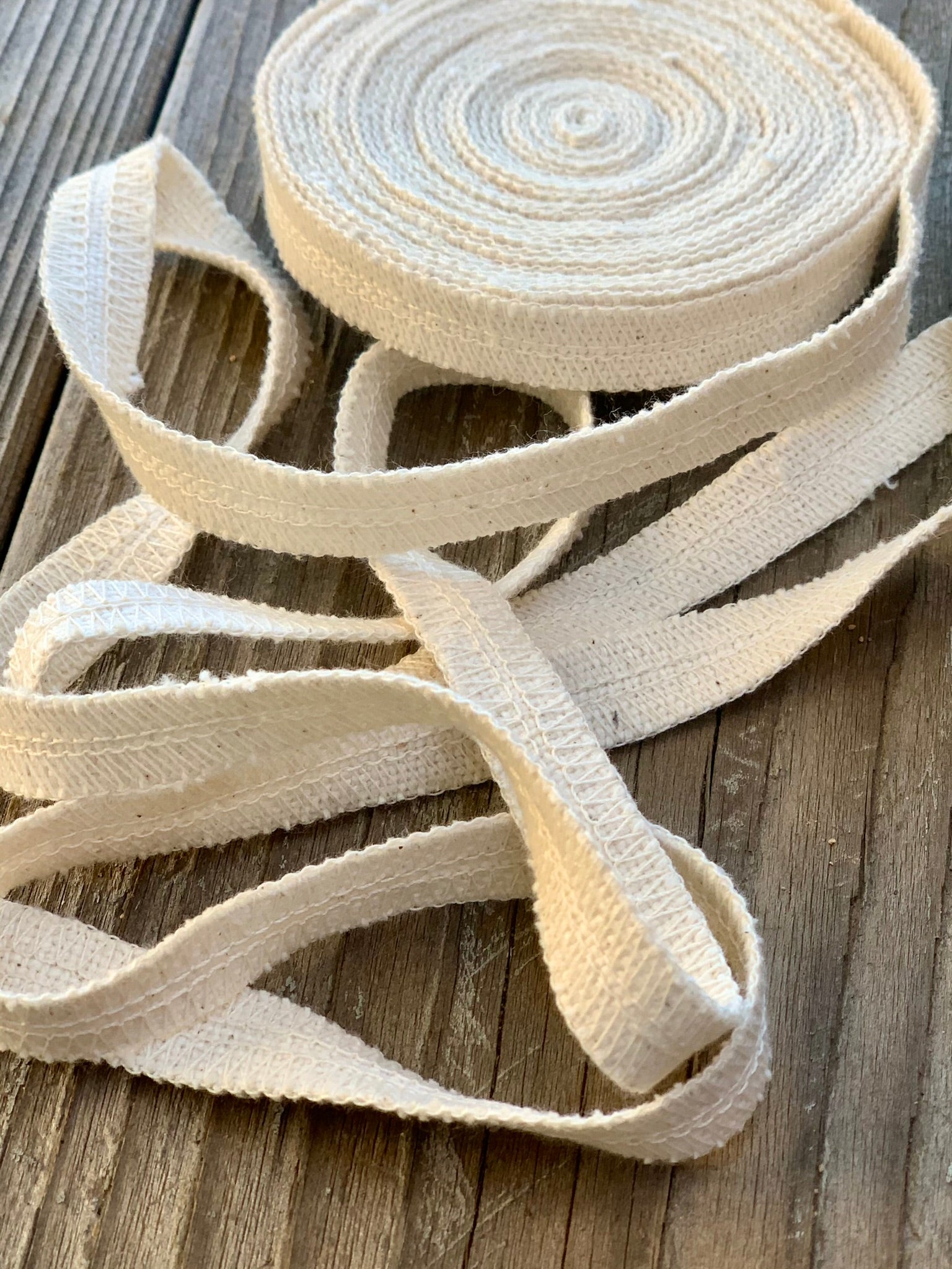 Grain Sack Ribbon - Natural Cream - 1/2" Wide
