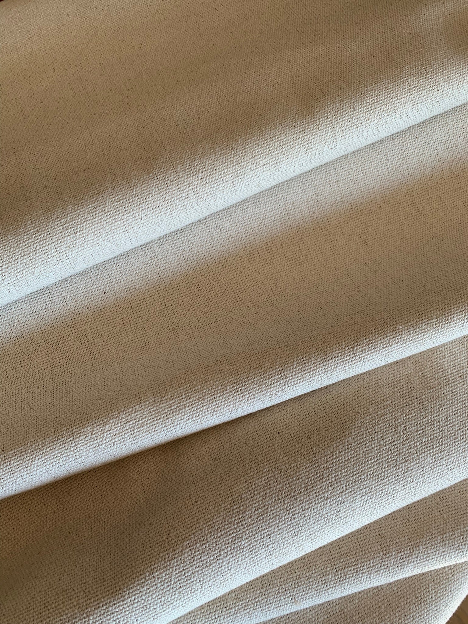 Grain Sack Fabric - Plain Cream