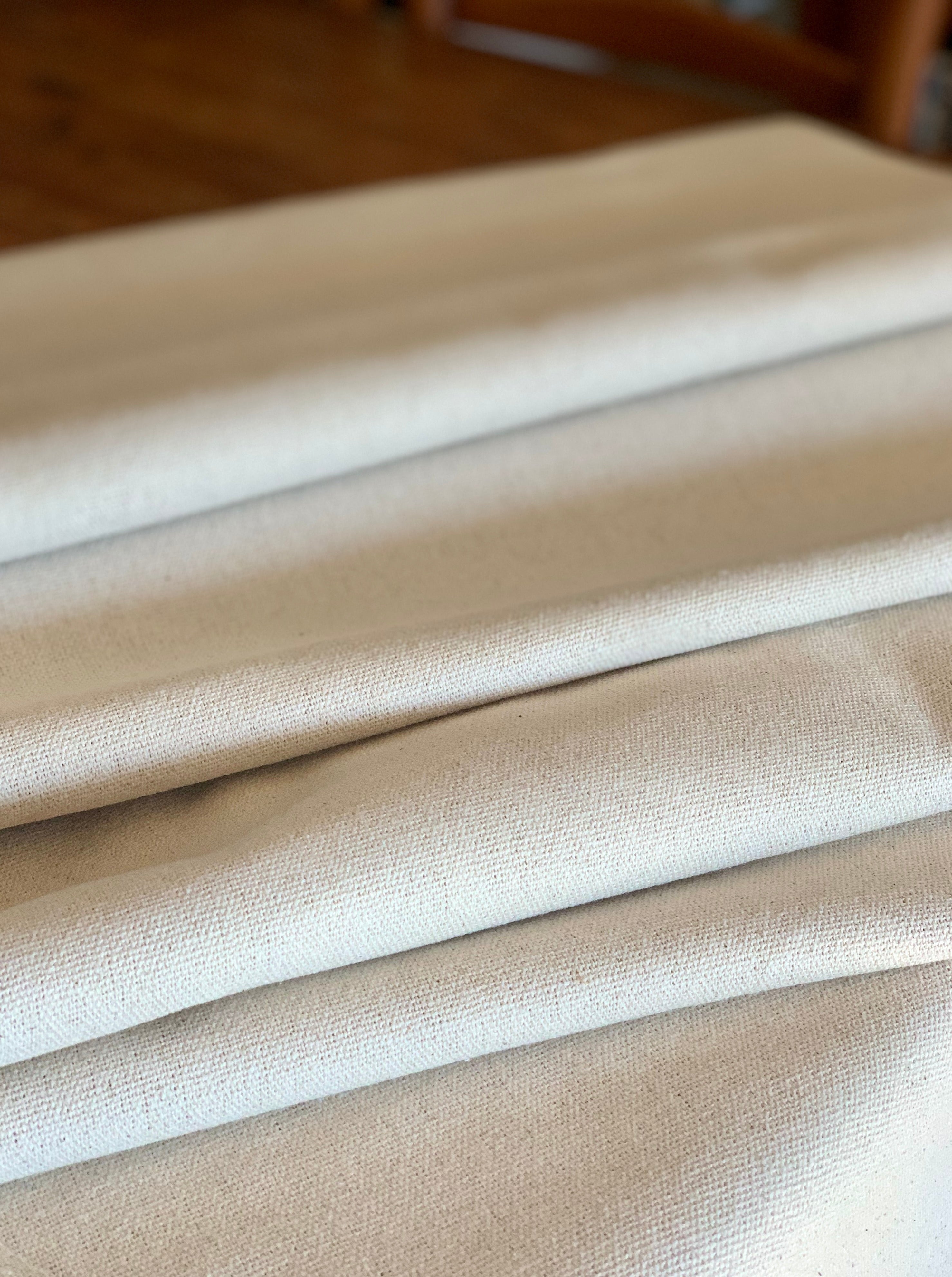 Grain Sack Fabric - Plain Cream