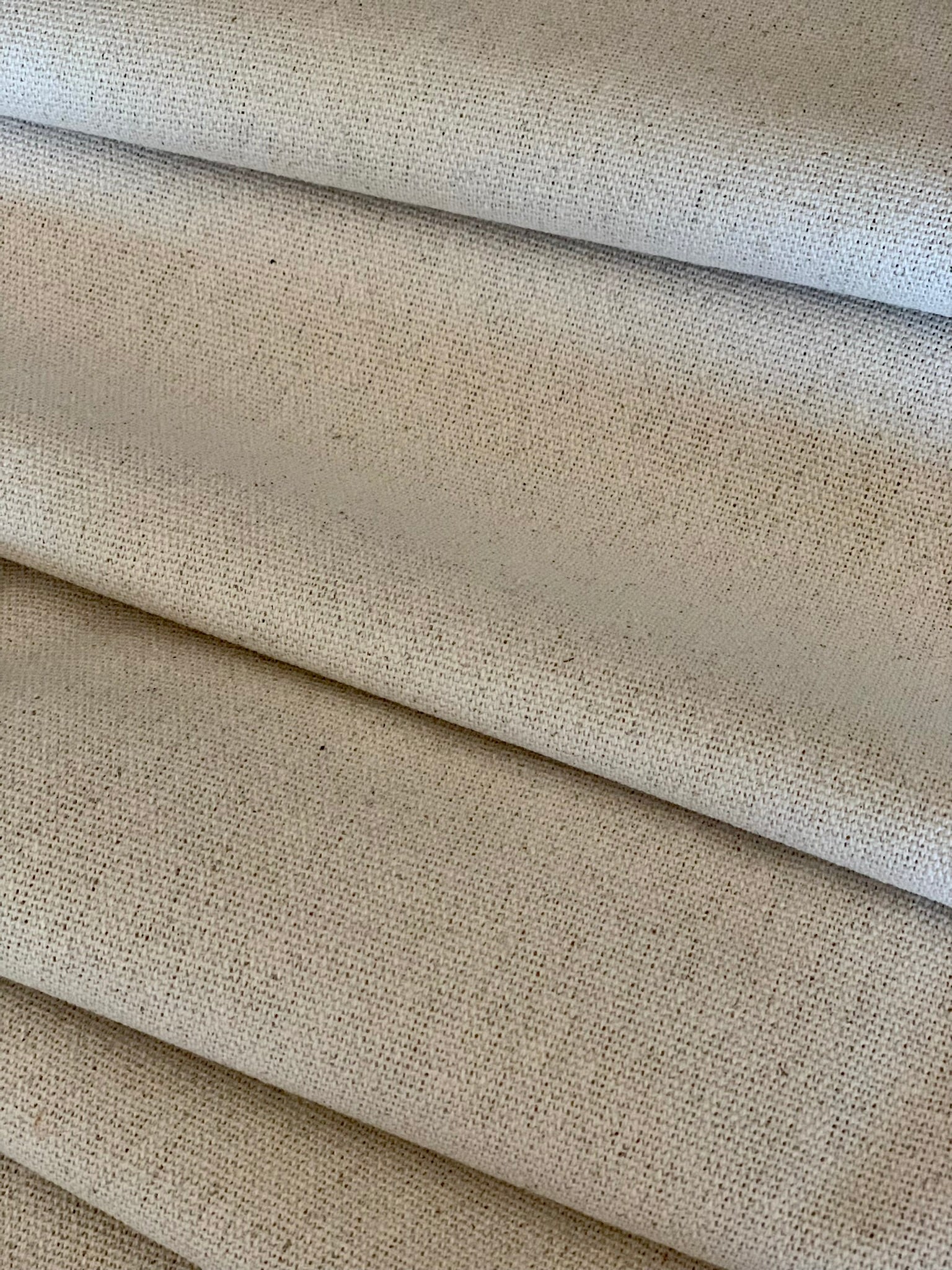 Grain Sack Fabric - Plain Cream
