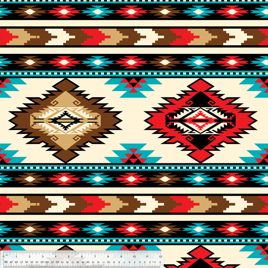 Tribal Winter Fleece - Southwest Stripe Red - 46441-2