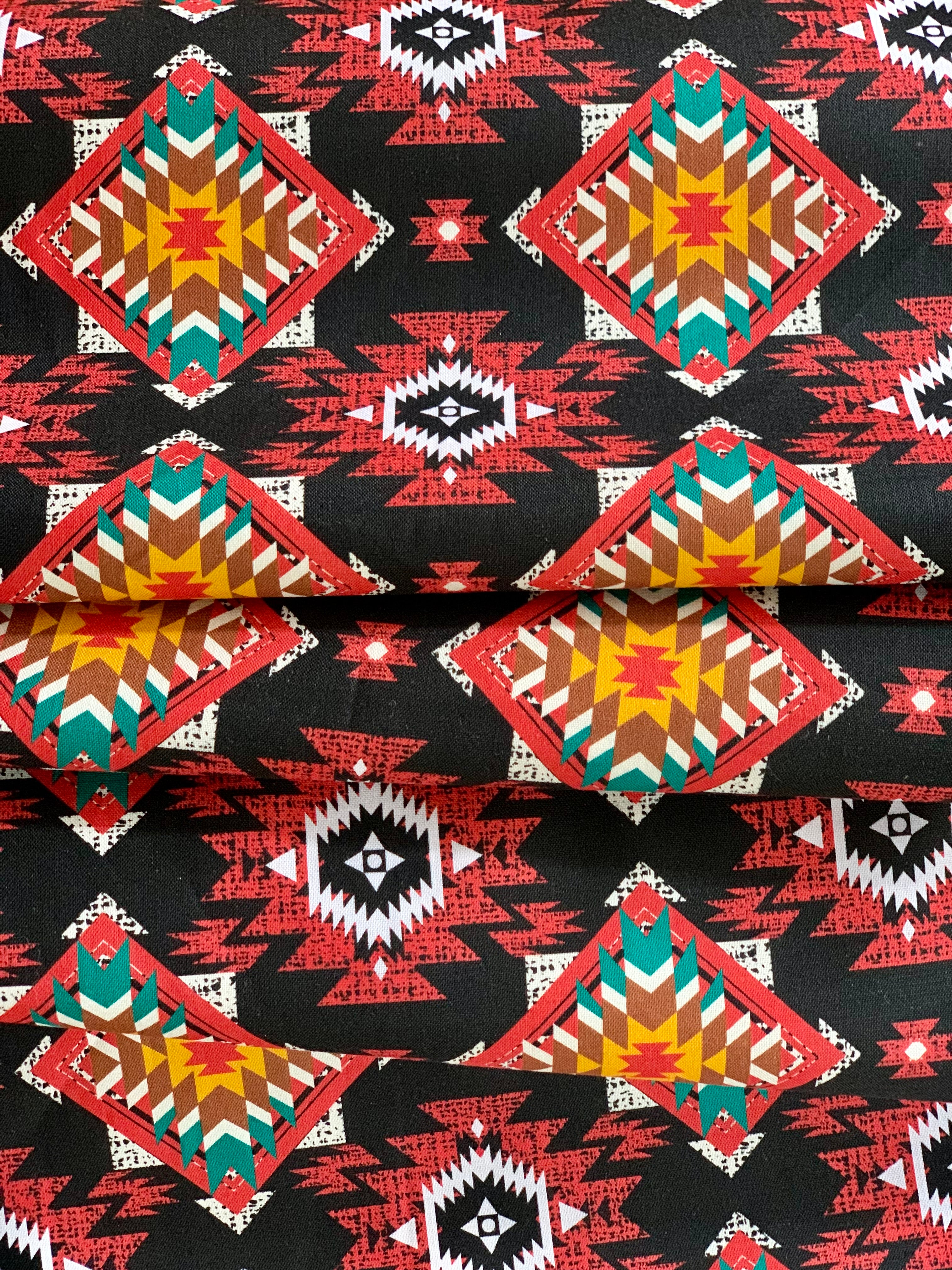 Tribal Cultural Southwest Native Fabric - 56 Black