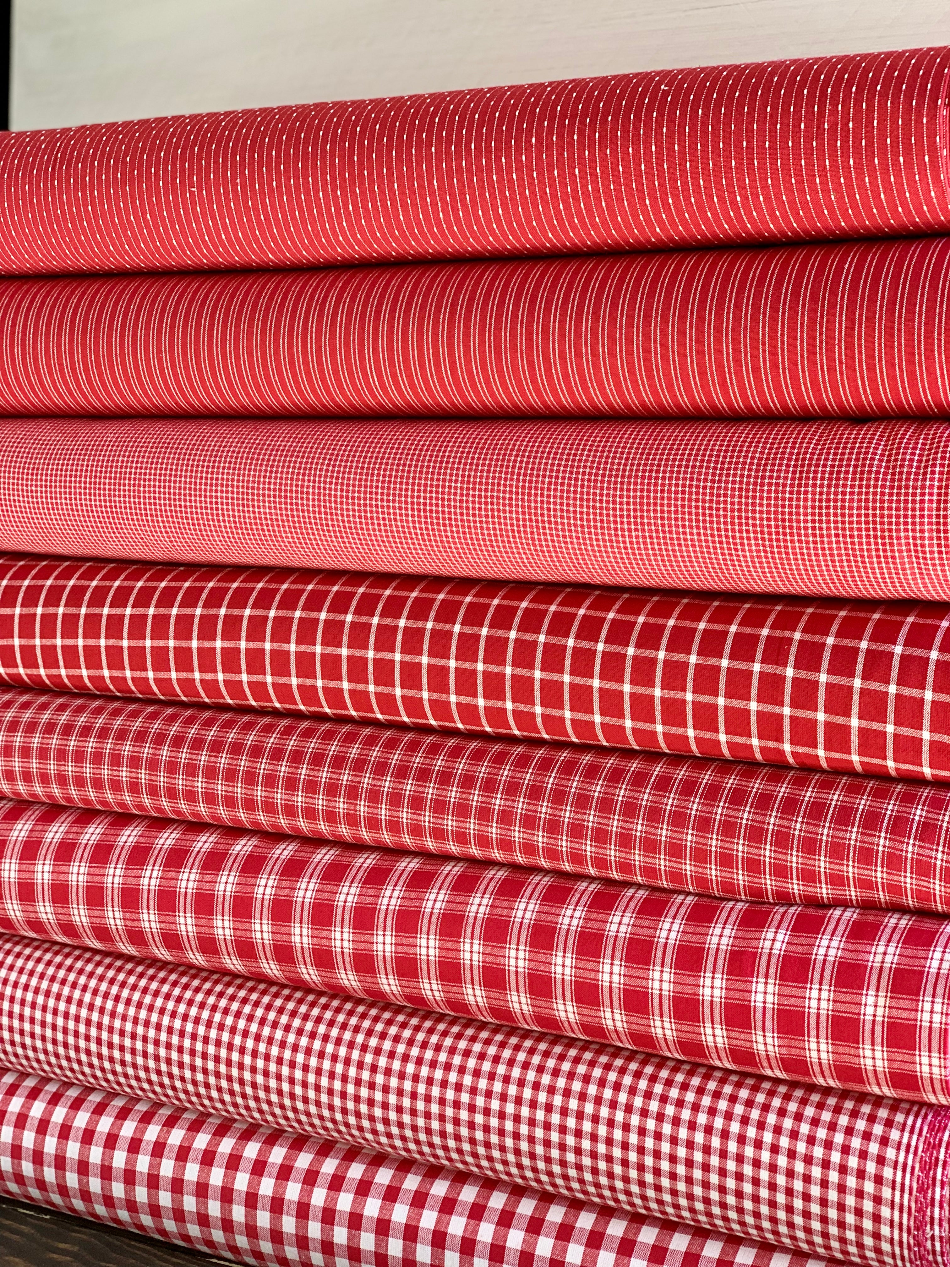 Red Check, Plaid, and Stripe Homespun Collection