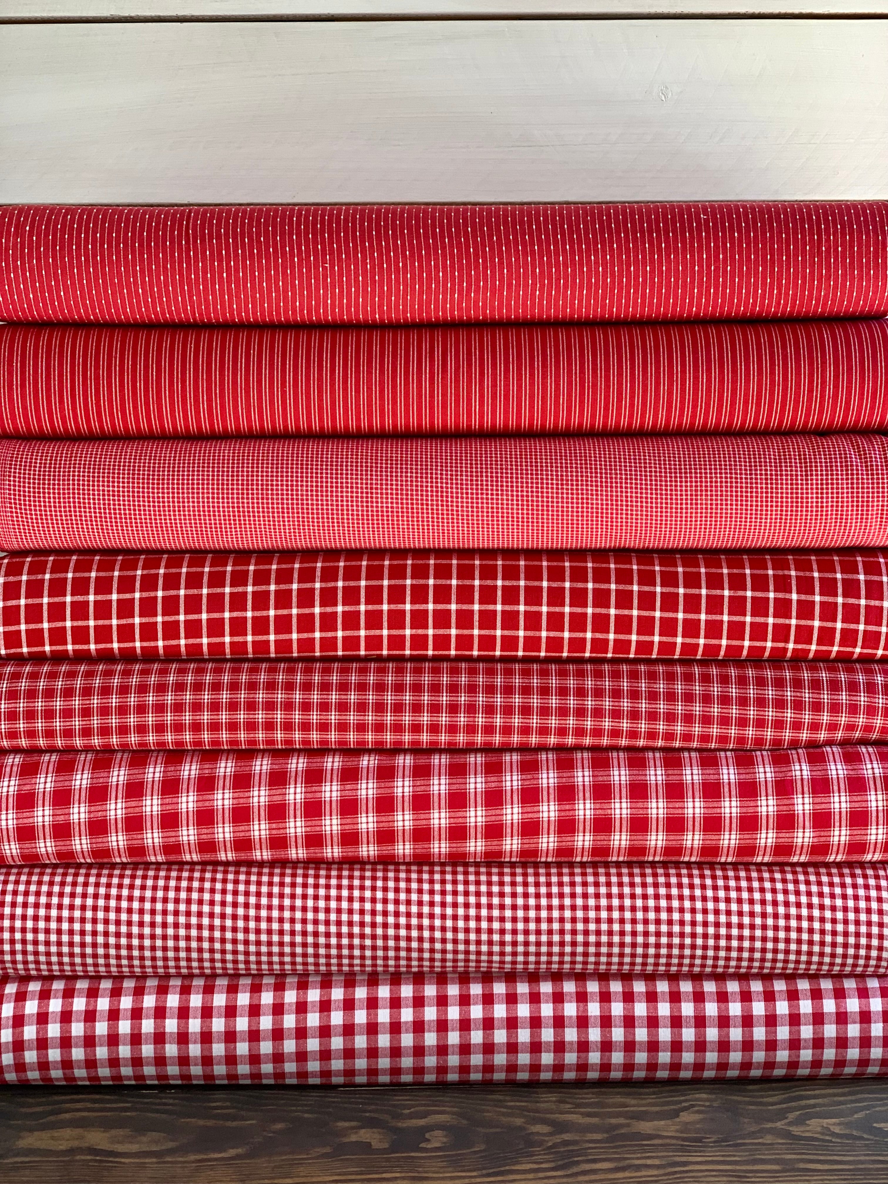 Red Check, Plaid, and Stripe Homespun Collection