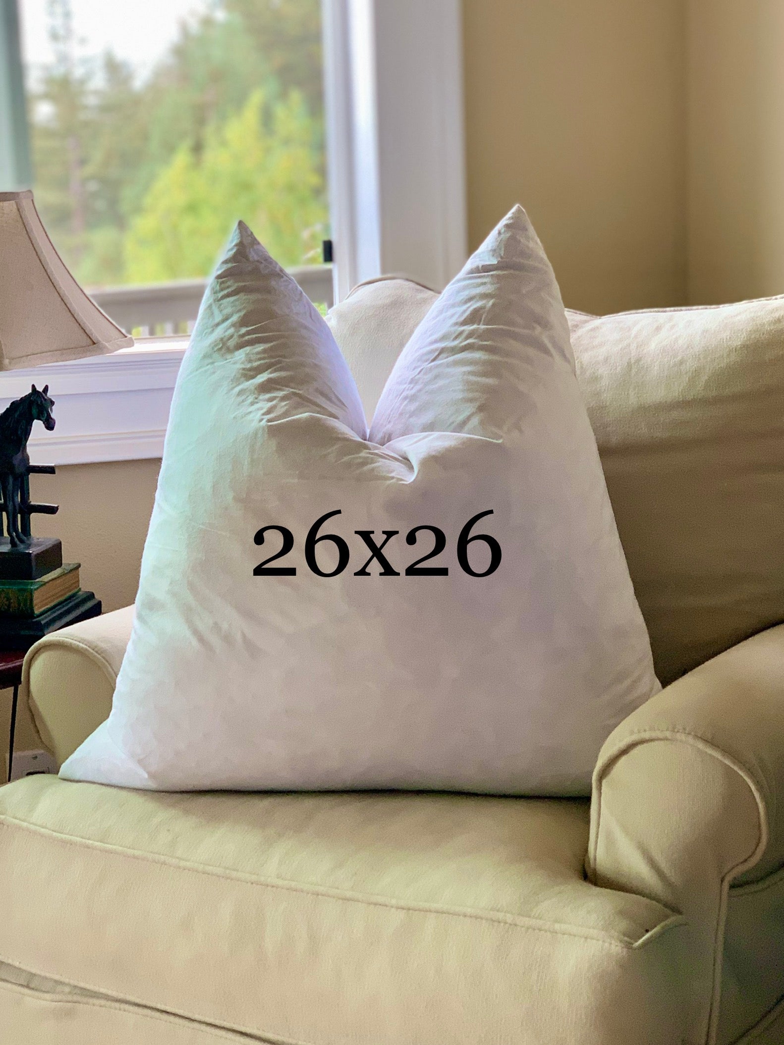 26x26 Euro Pillow Square Down Feather 90/10 Pillow Insert