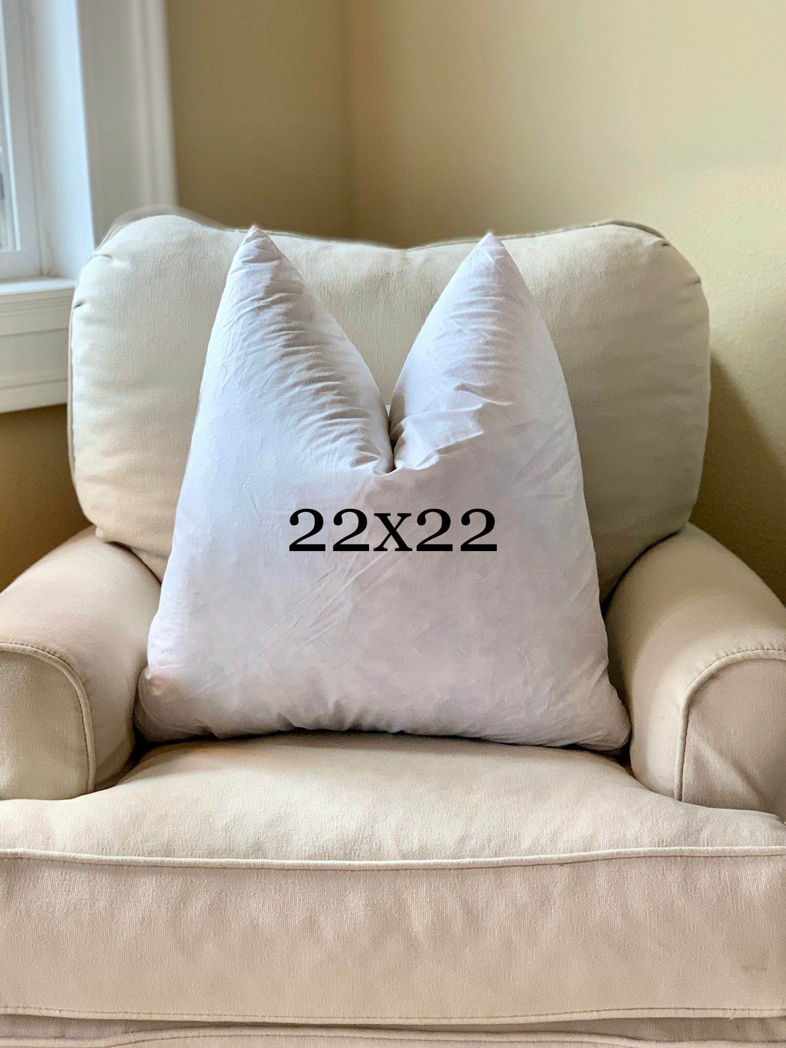 22x22 Square Down Feather 90/10 Pillow Insert