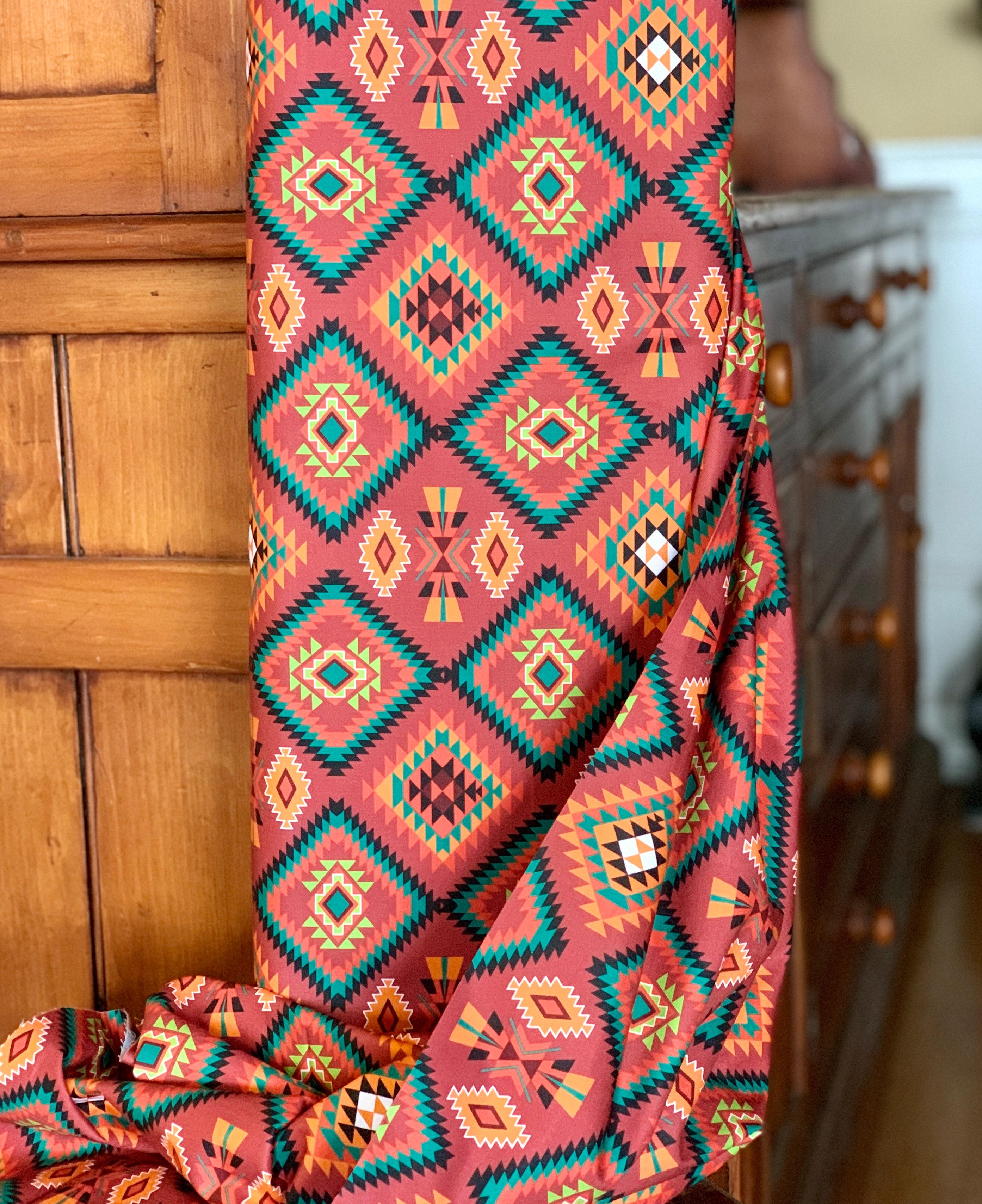 Tribal Cultural Southwest Native Fabric - 50 Red