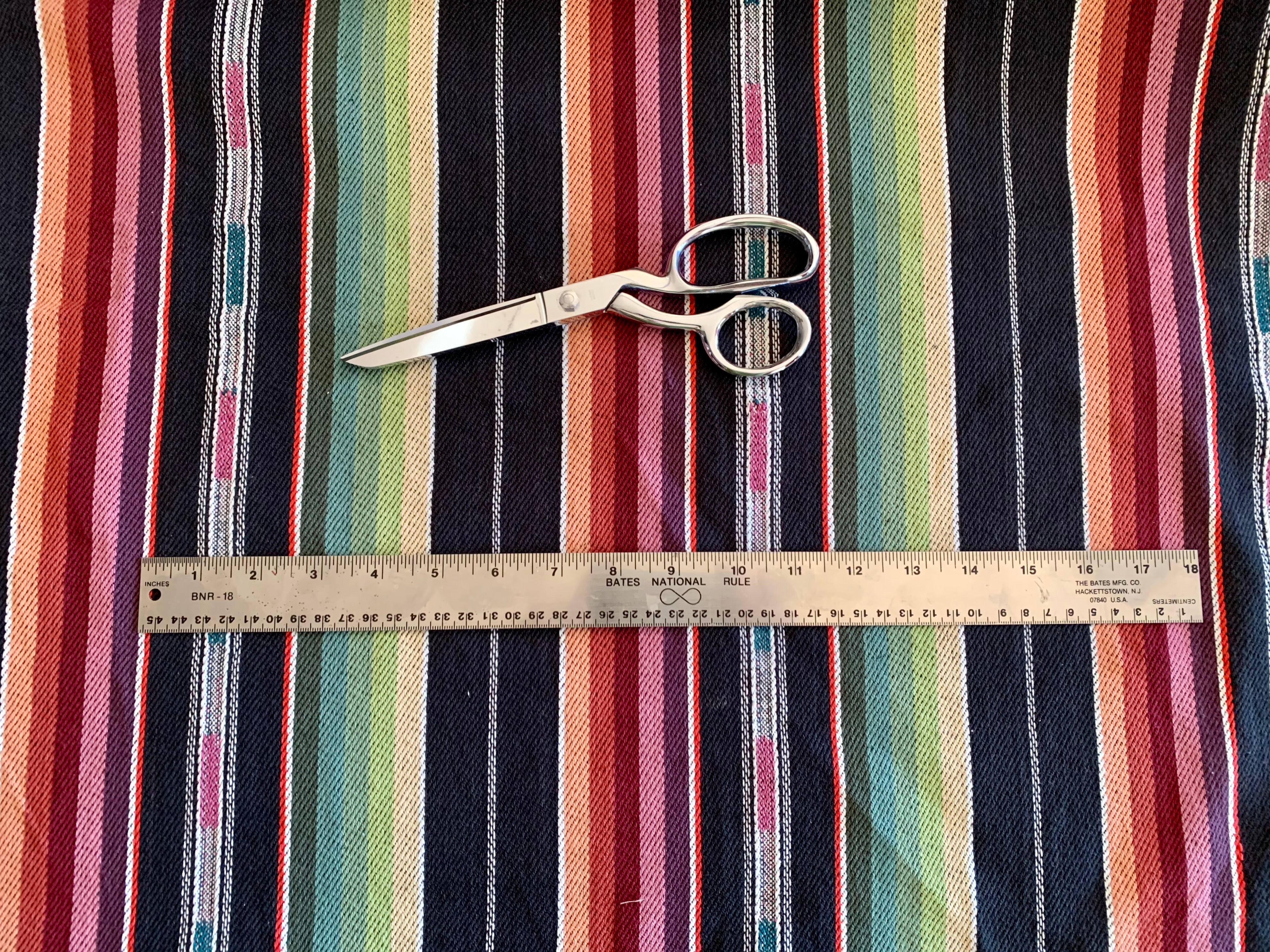 Serape Saddle Blanket Style Fabric - Black Multi Colored