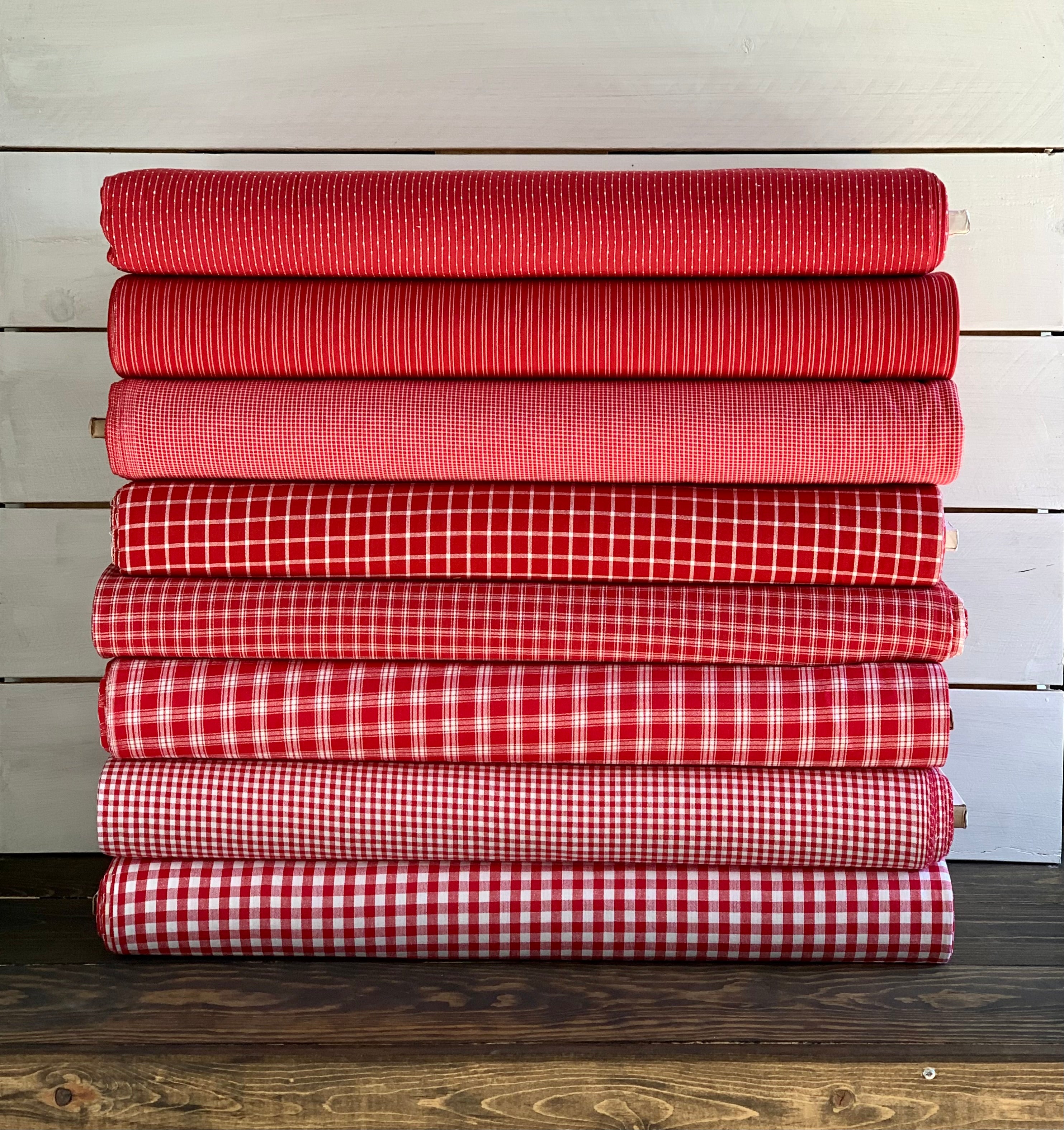Red Check, Plaid, and Stripe Homespun Collection
