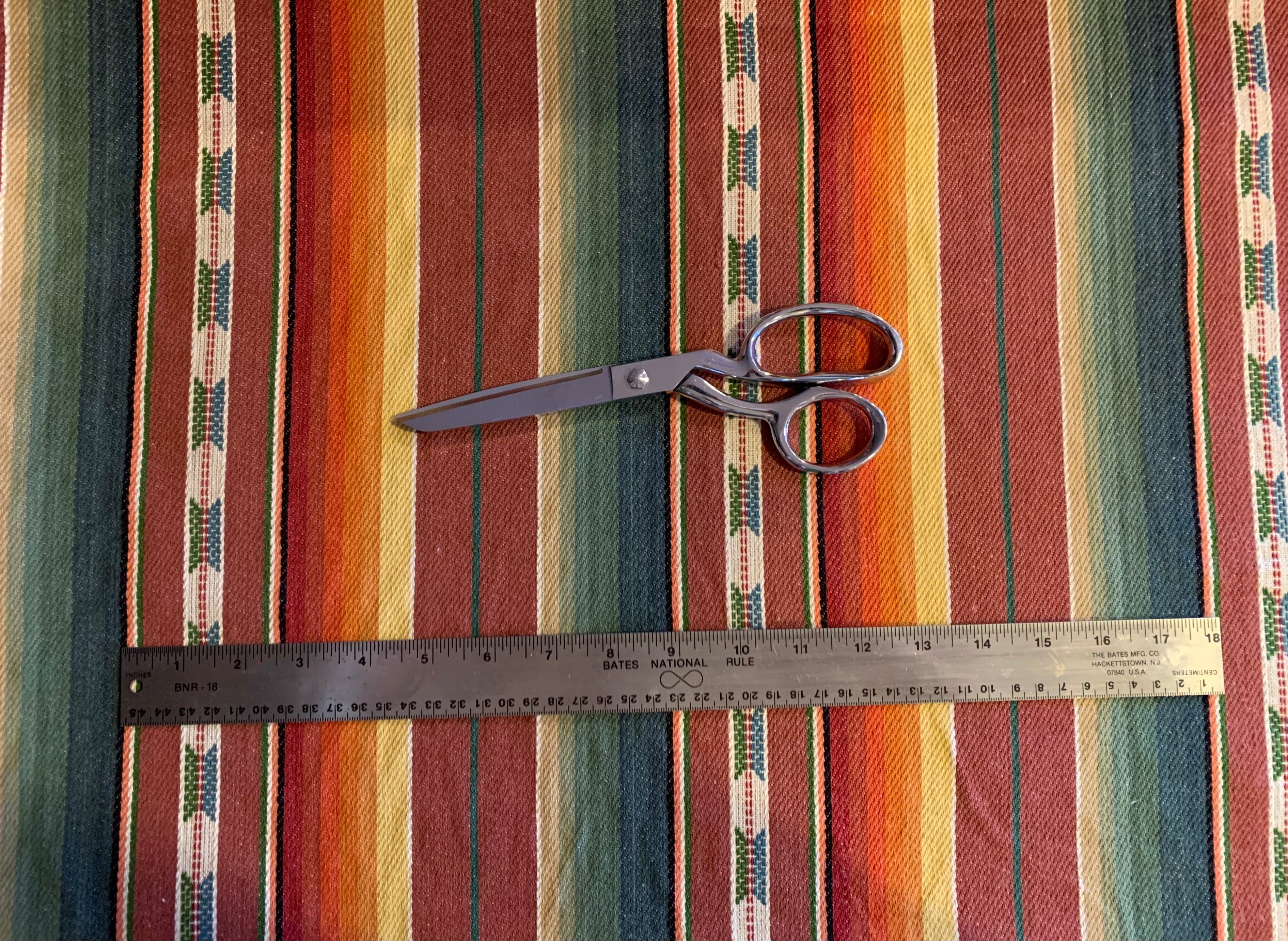 Serape Saddle Blanket Style Fabric - Brick Red