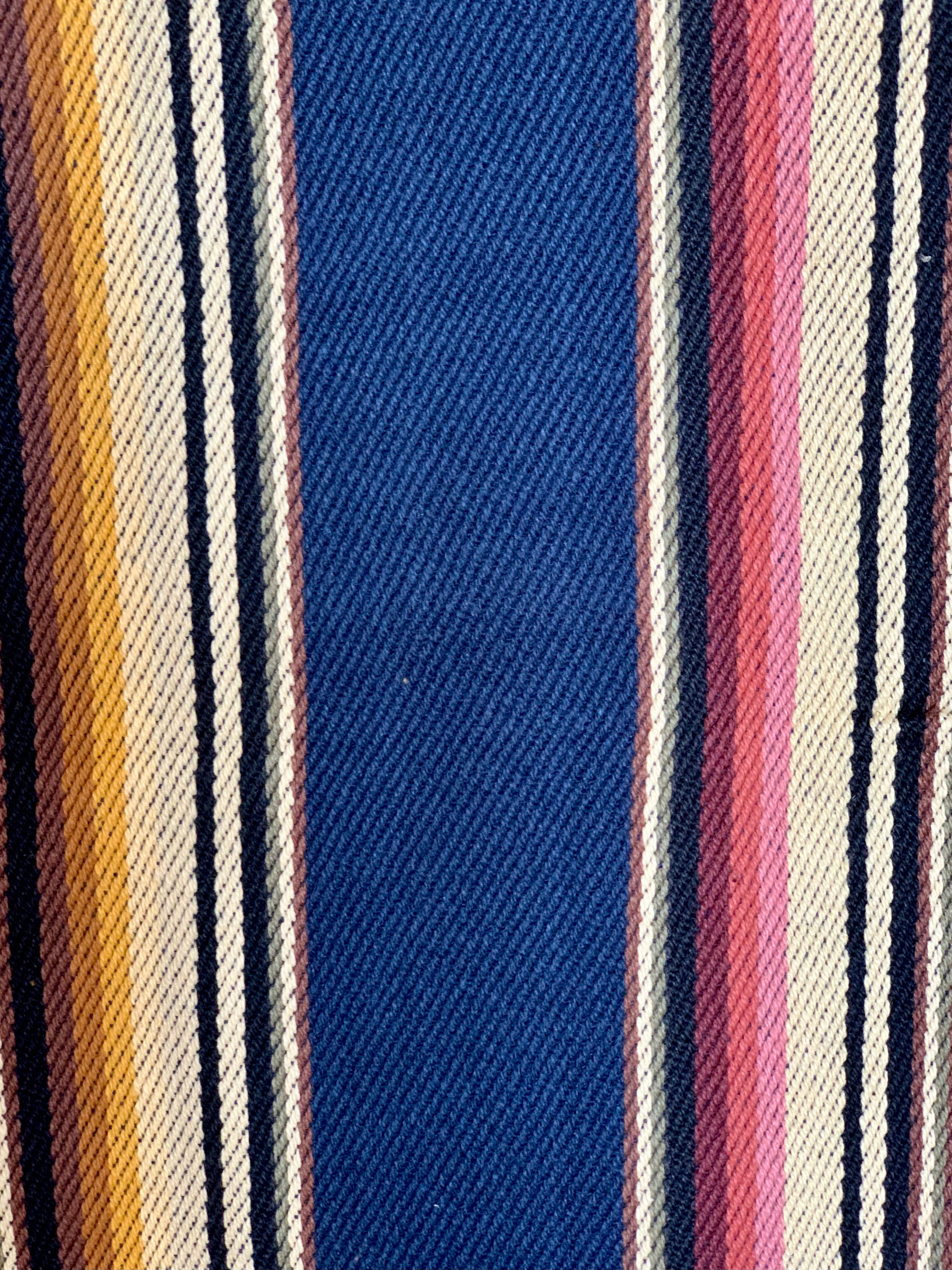 Serape Saddle Blanket Style Fabric - Navy, Brown, Mustard, & Tan