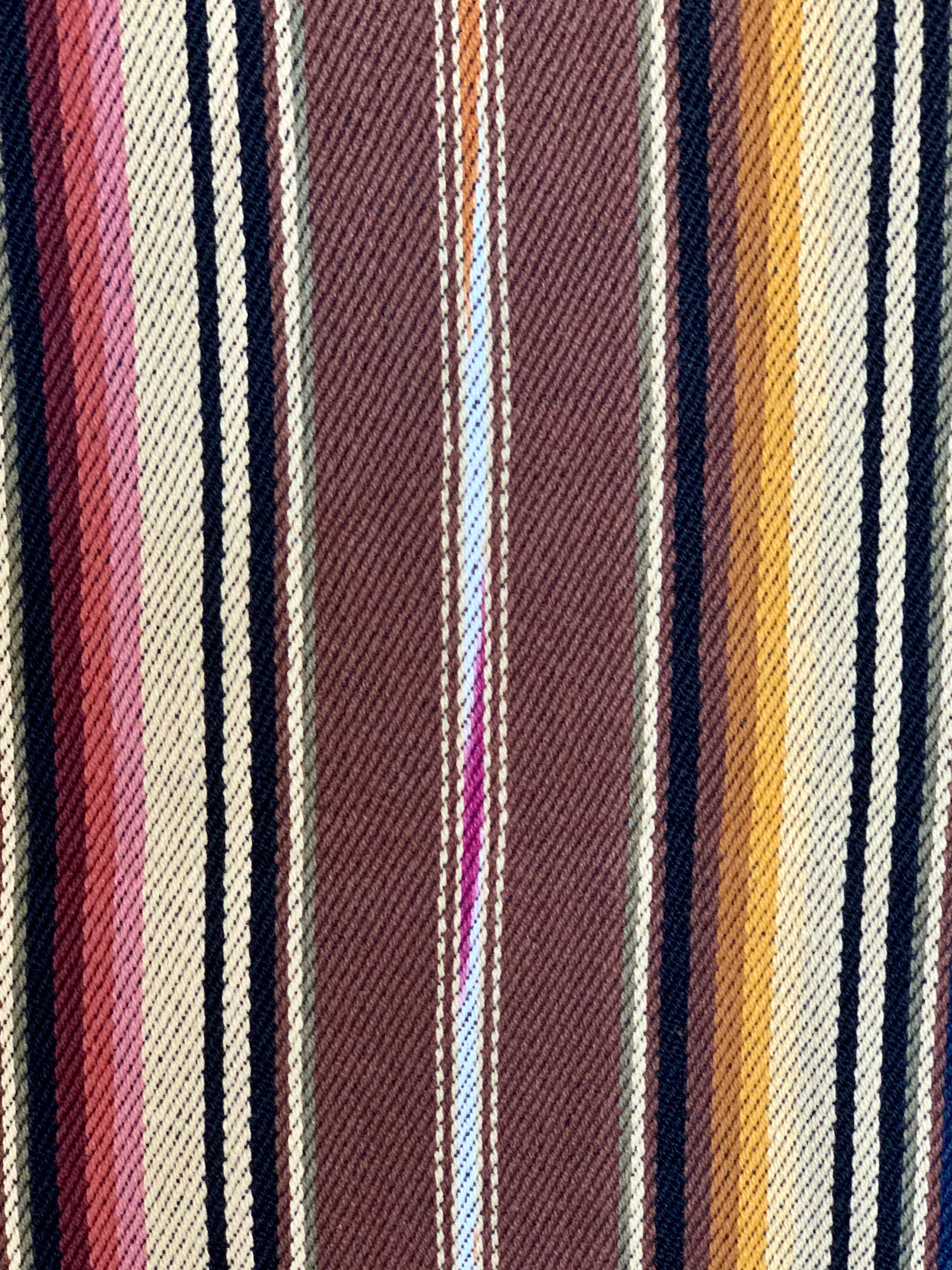 Serape Saddle Blanket Style Fabric - Navy, Brown, Mustard, & Tan