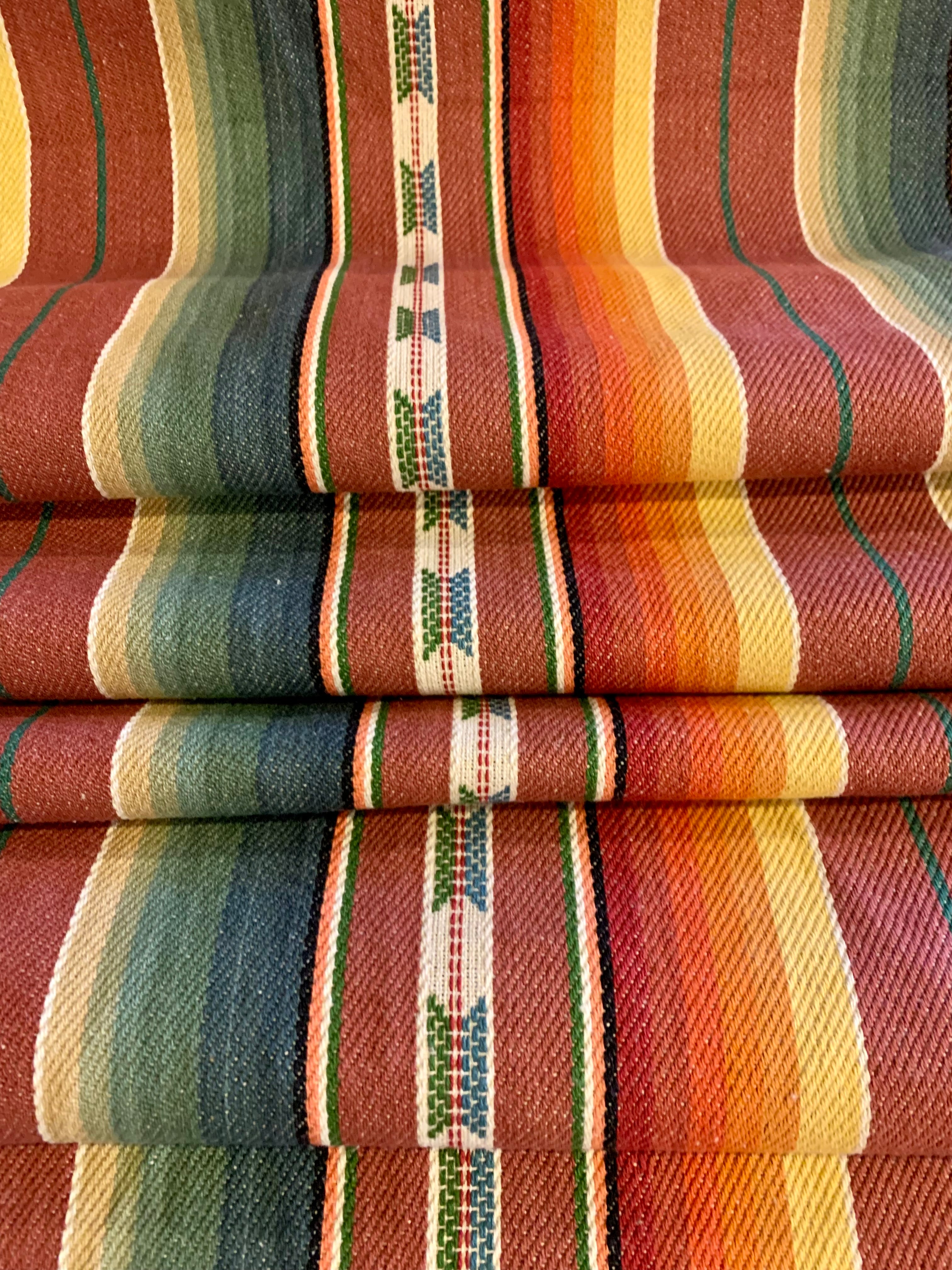 Serape Saddle Blanket Style Fabric - Brick Red