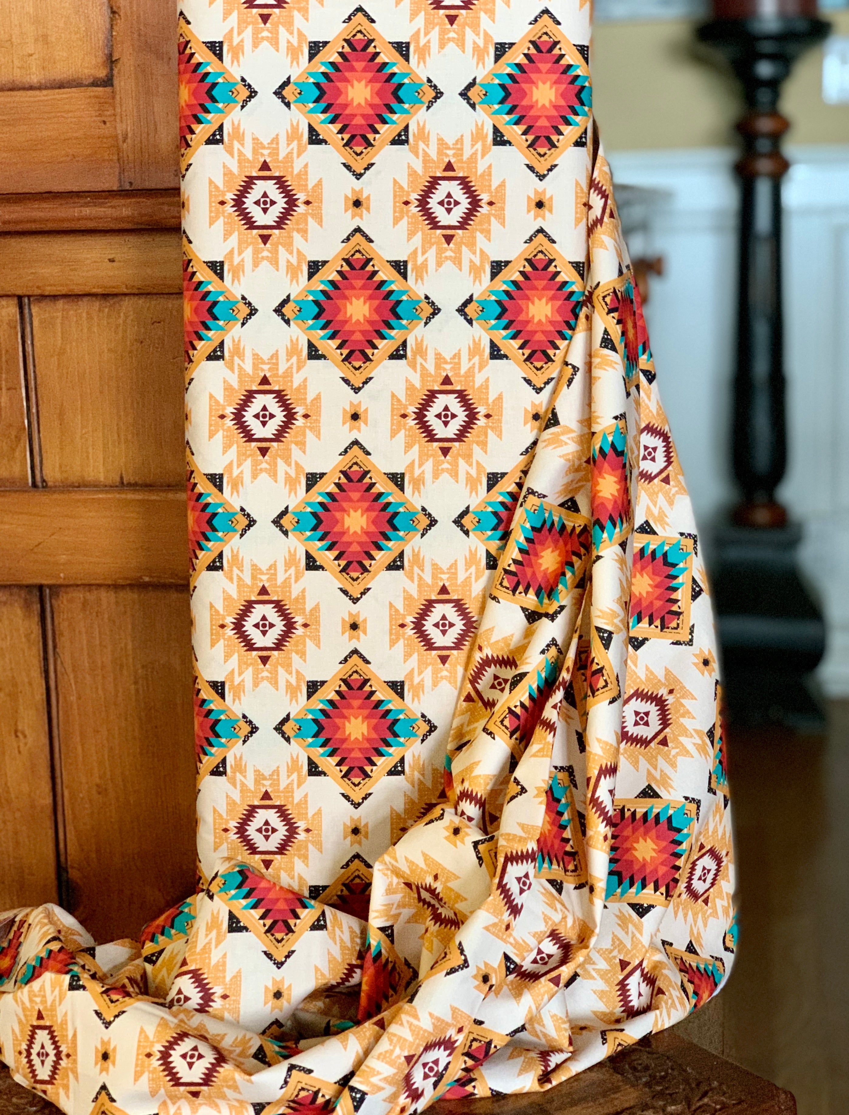 Tribal Cultural Southwest Native Fabric - 56 Cream