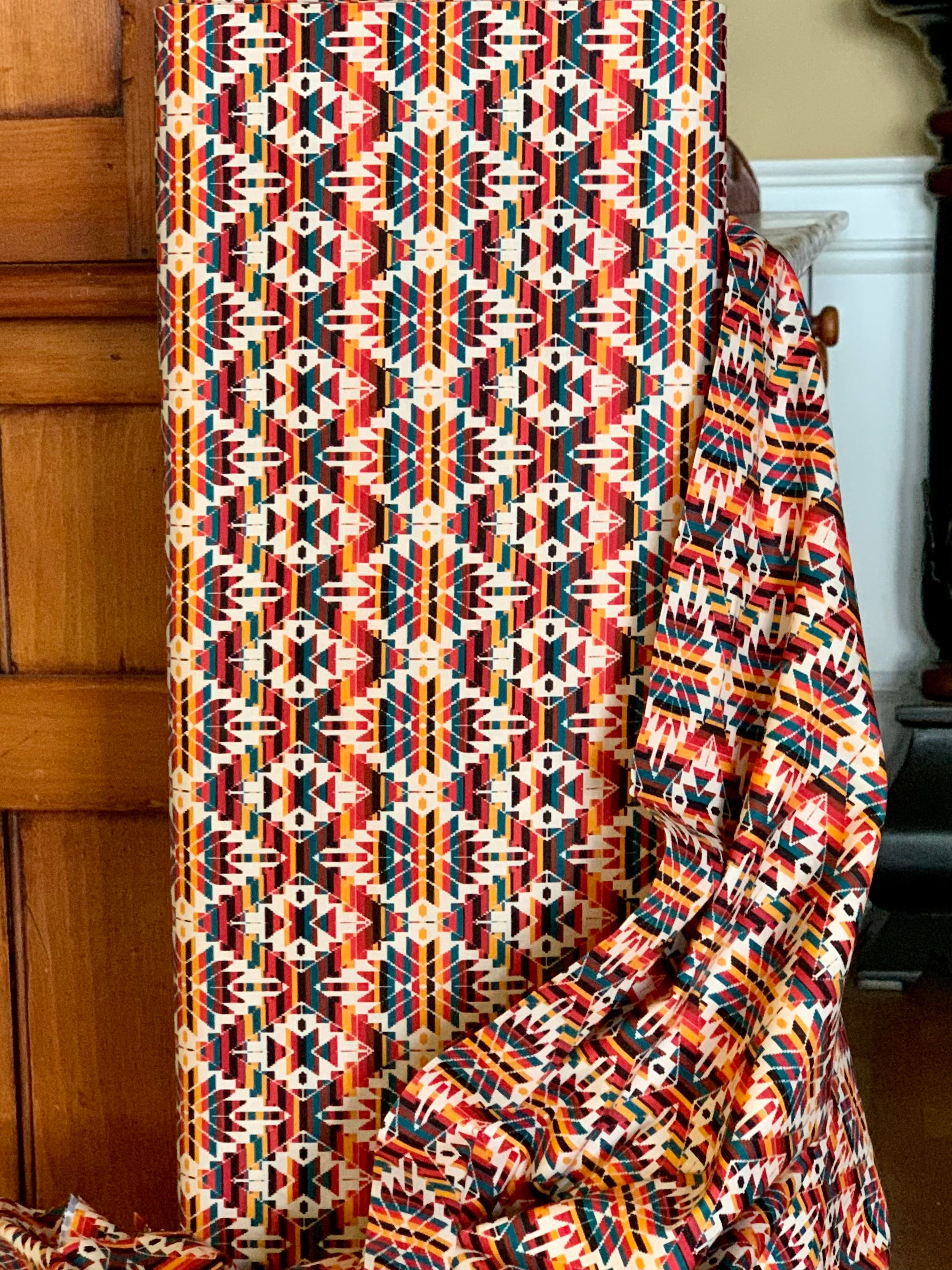 Tribal Cultural Southwest Native Fabric - 96 Cream