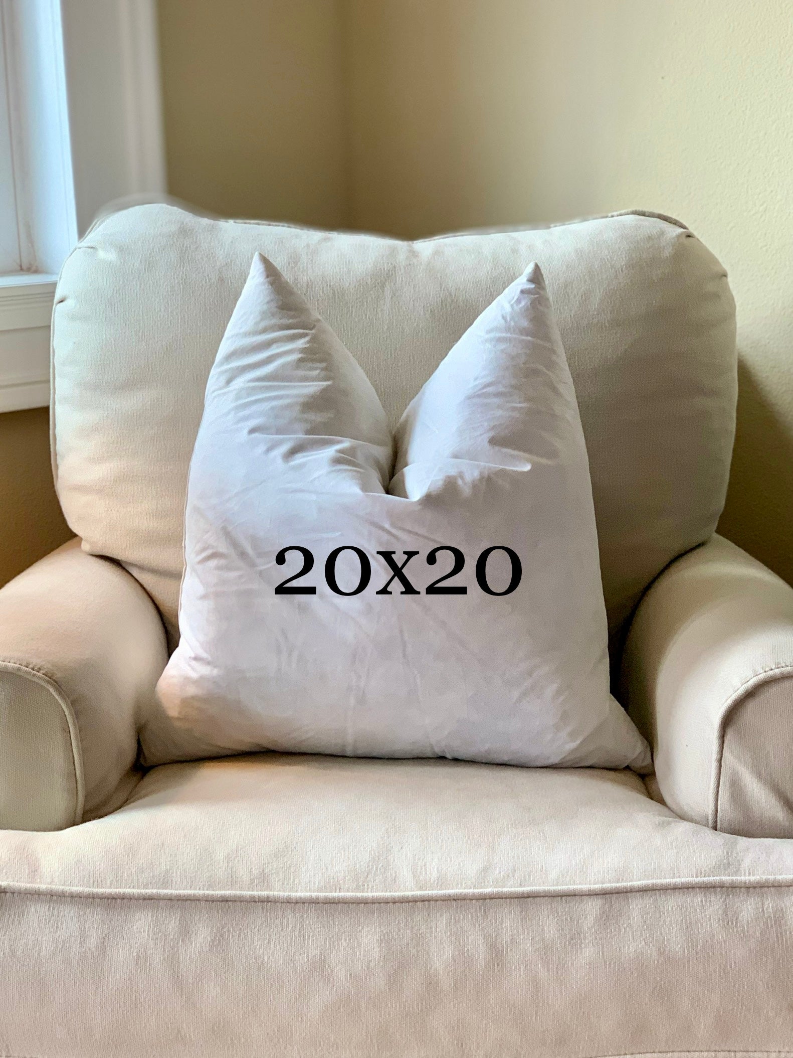 20x20 Square Down Feather 90/10 Pillow Insert
