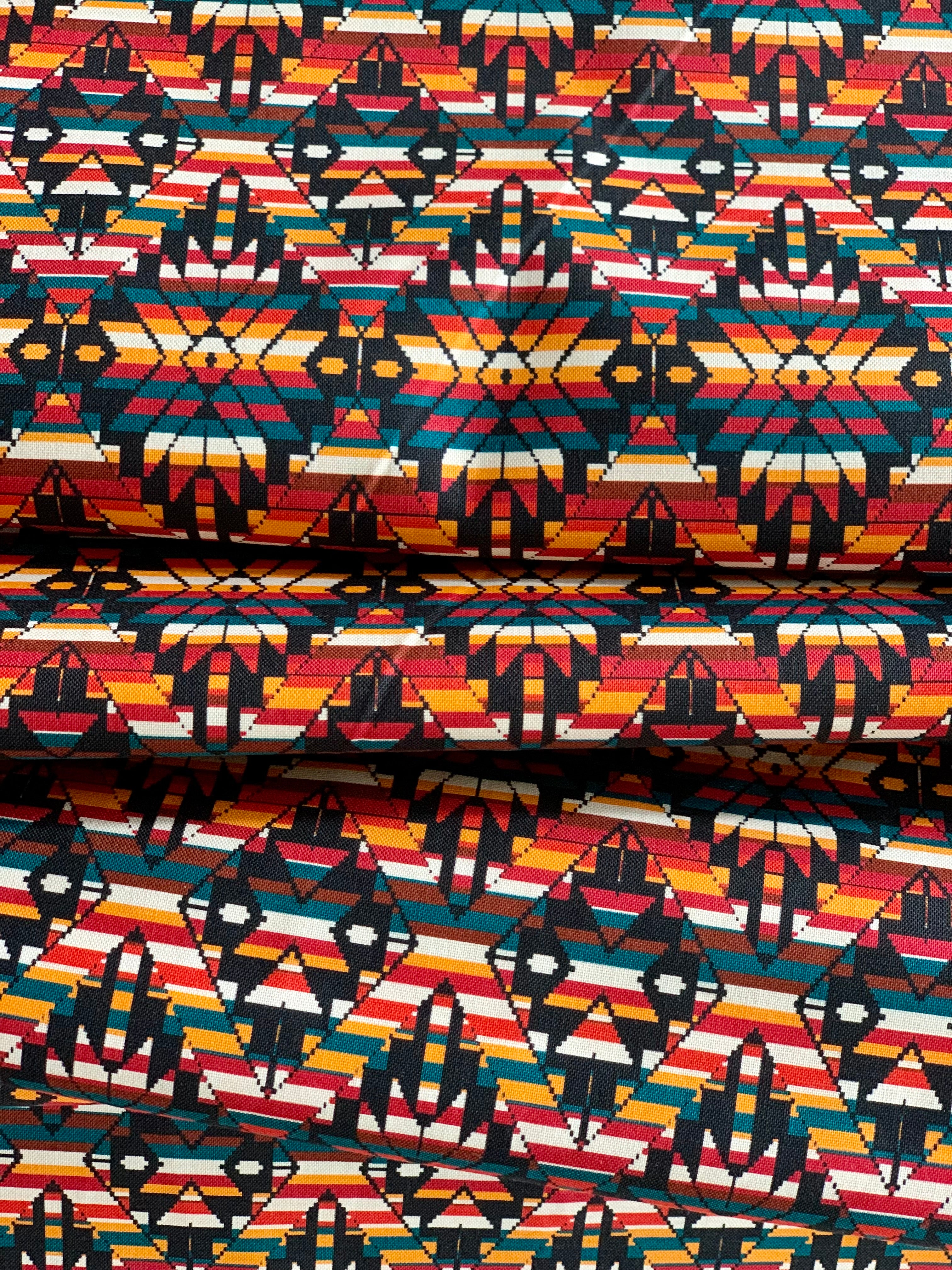Tribal Cultural Southwest Native Fabric - 96 Black