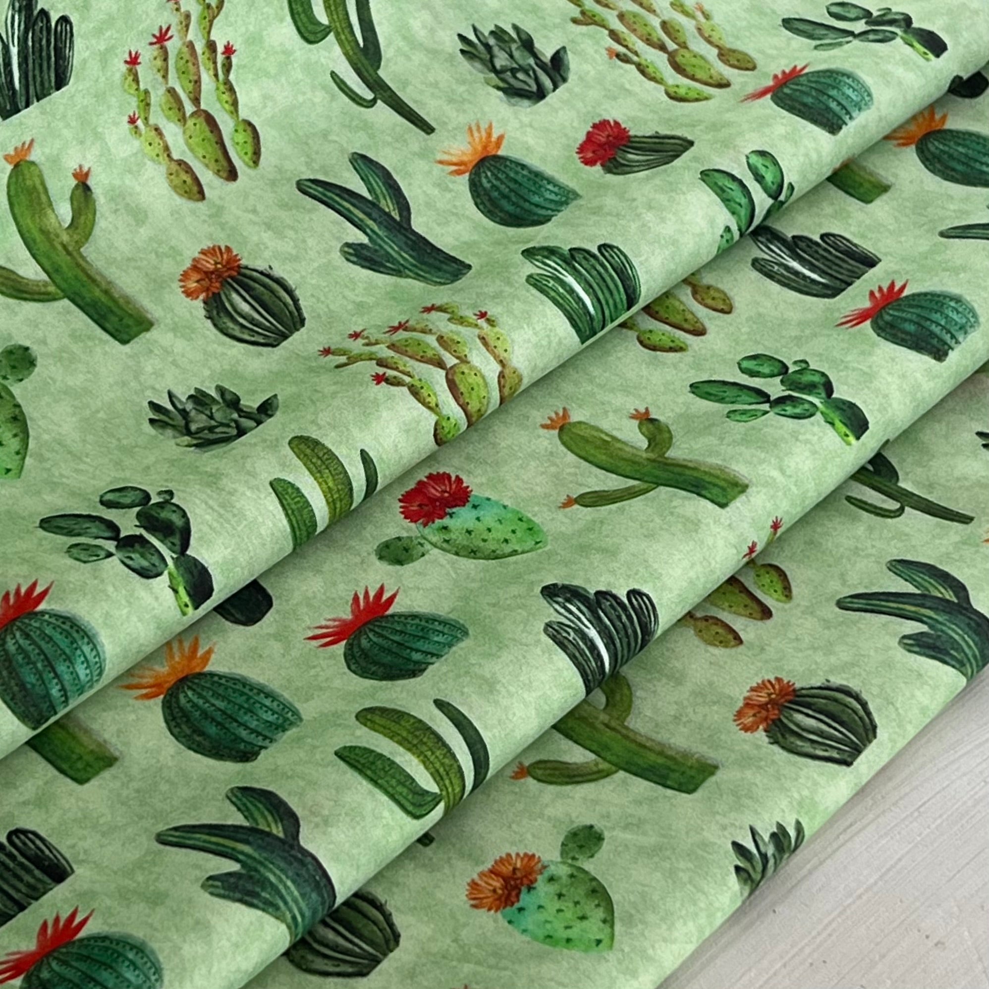 Green - Cactus - Cowboy Up by QT Fabrics